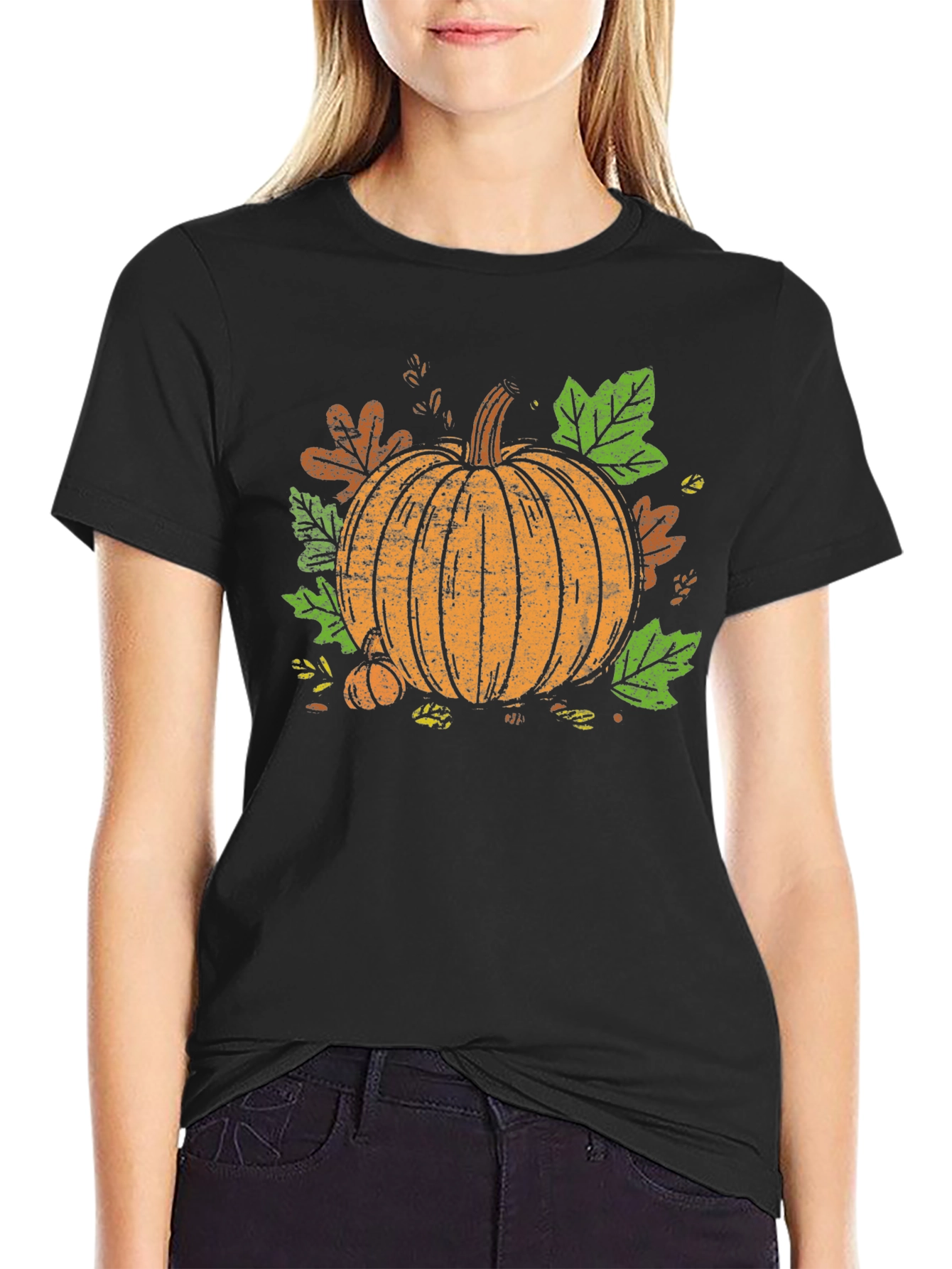Fall Harvest Pumpkin T-Shirt - Festive Autumn Design