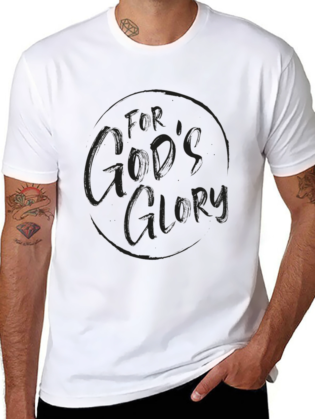 Mens For Gods Glory Black T-Shirt