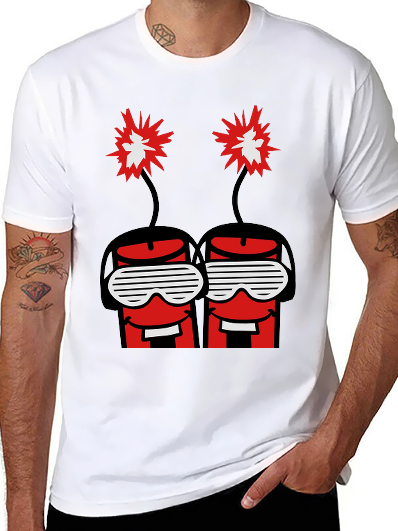 Dynamite Duo Graphic Tee - Black Cotton T-Shirt