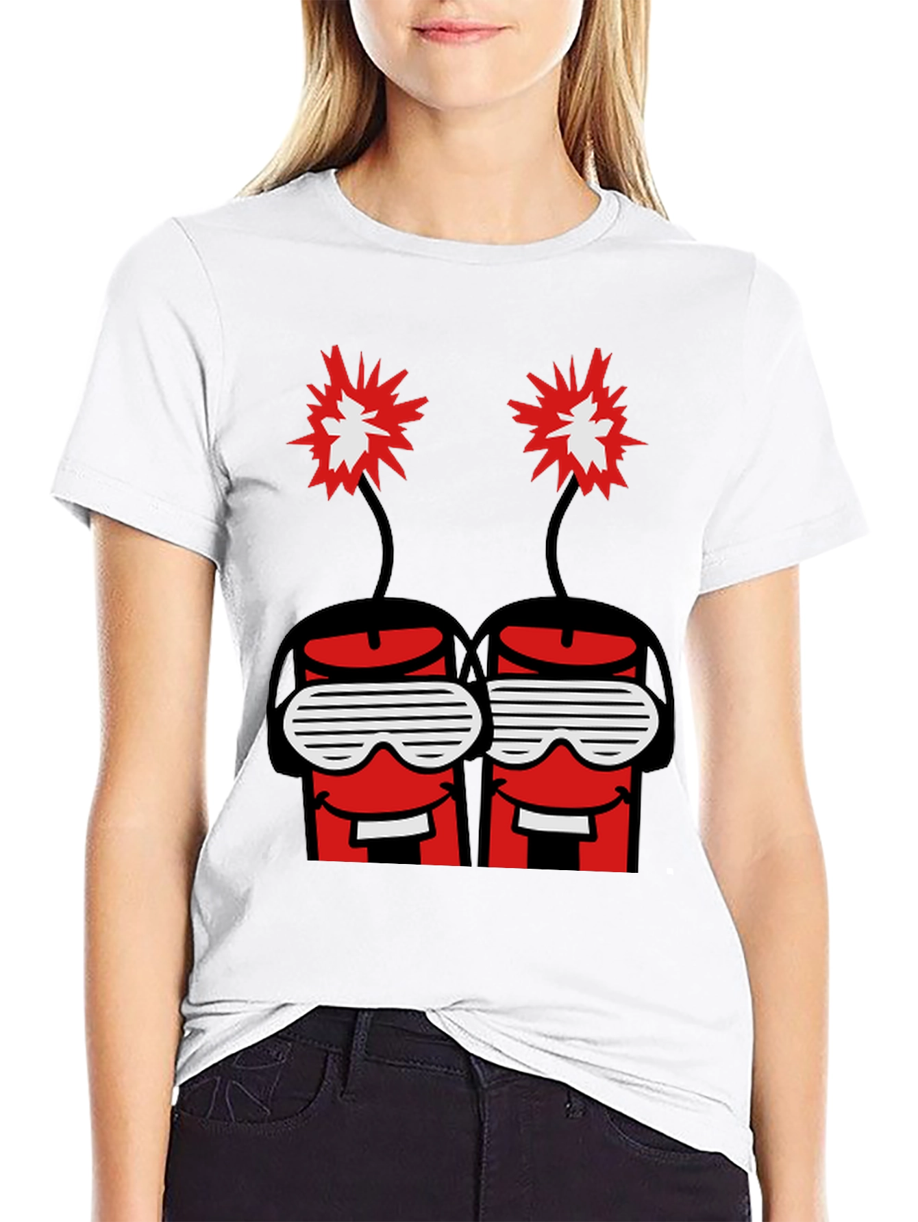Dynamite Duo Graphic Tee - Black Cotton T-Shirt