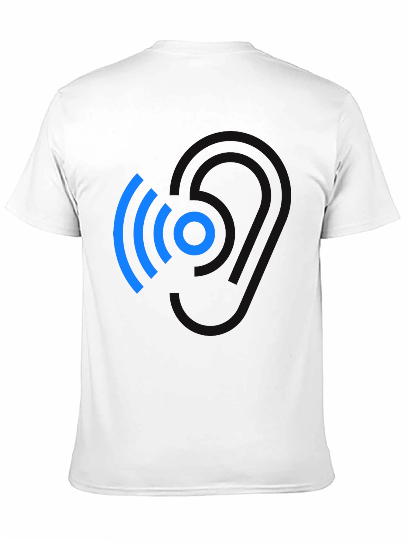 Modern Blue Wireless Signal Black T-Shirt