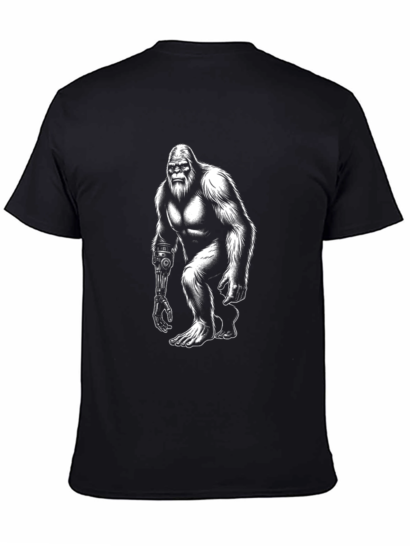 Cyborg Bigfoot Graphic Tee - Black
