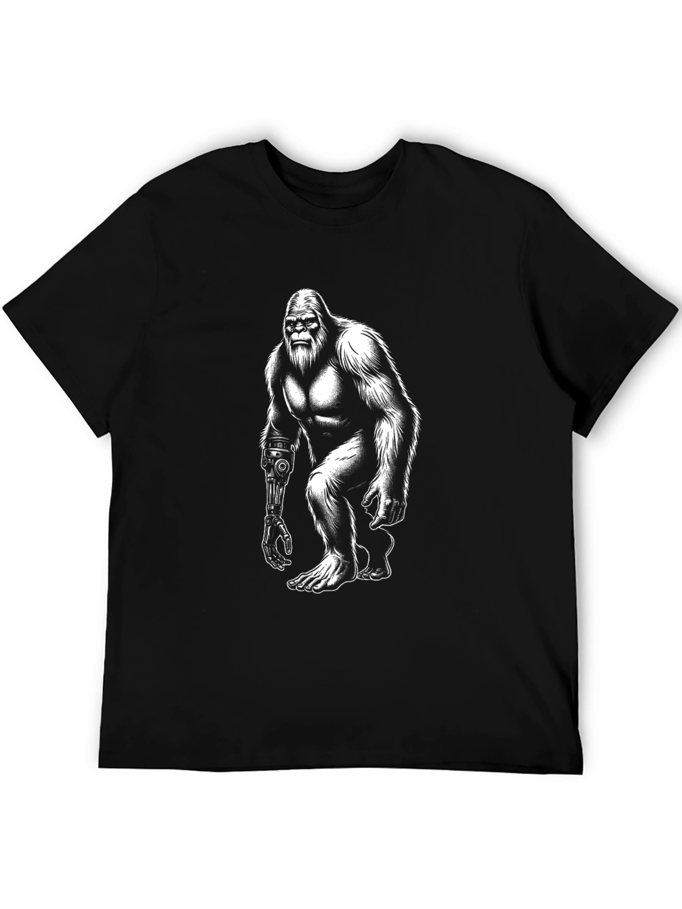 Cyborg Bigfoot Graphic Tee - Black