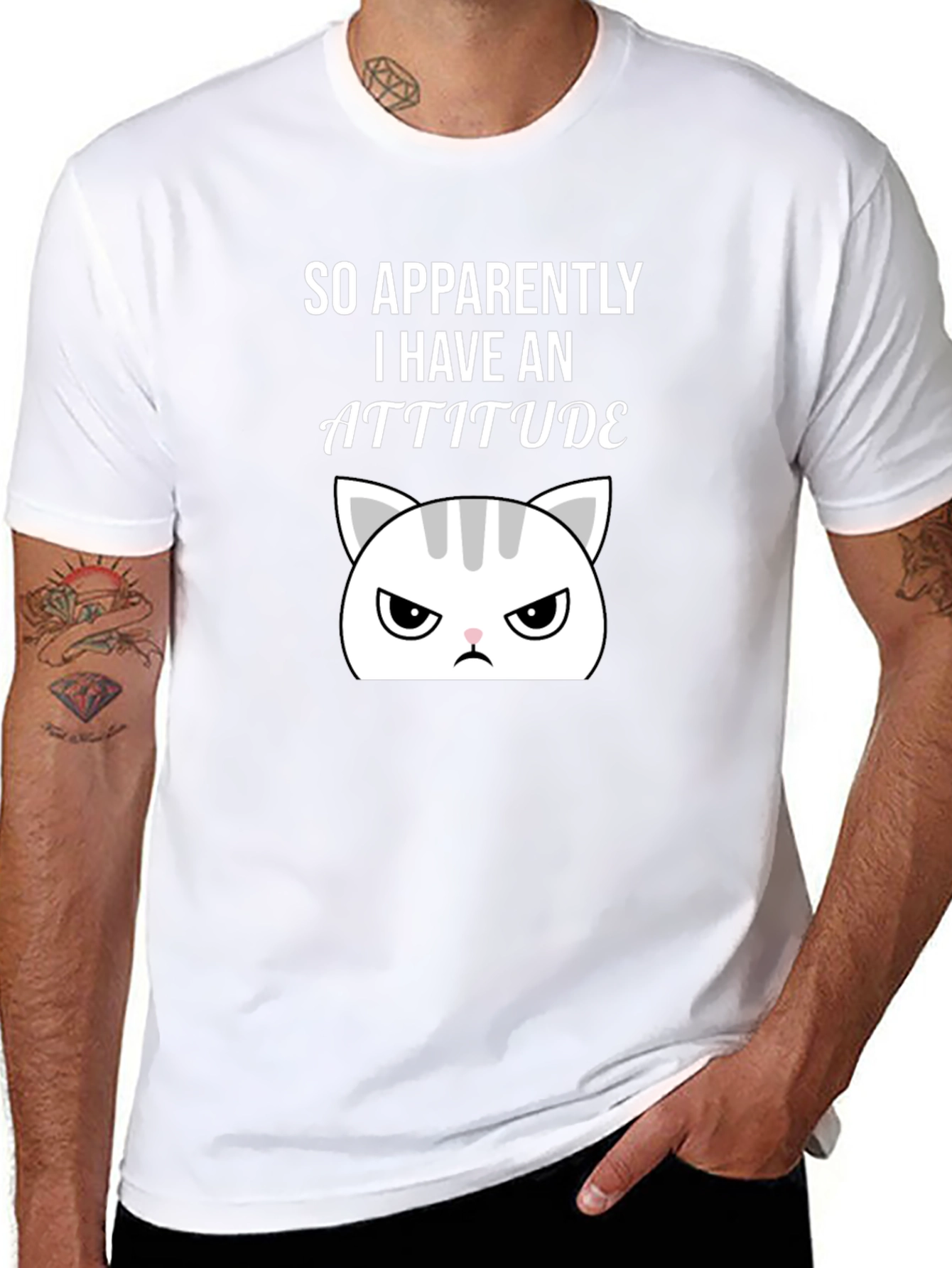 Attitude Cat Graphic Tee - Sarcastic Humor T-Shirt