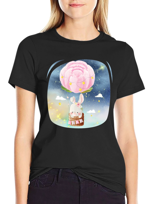 Cute Bunny Flower Balloon T-Shirt