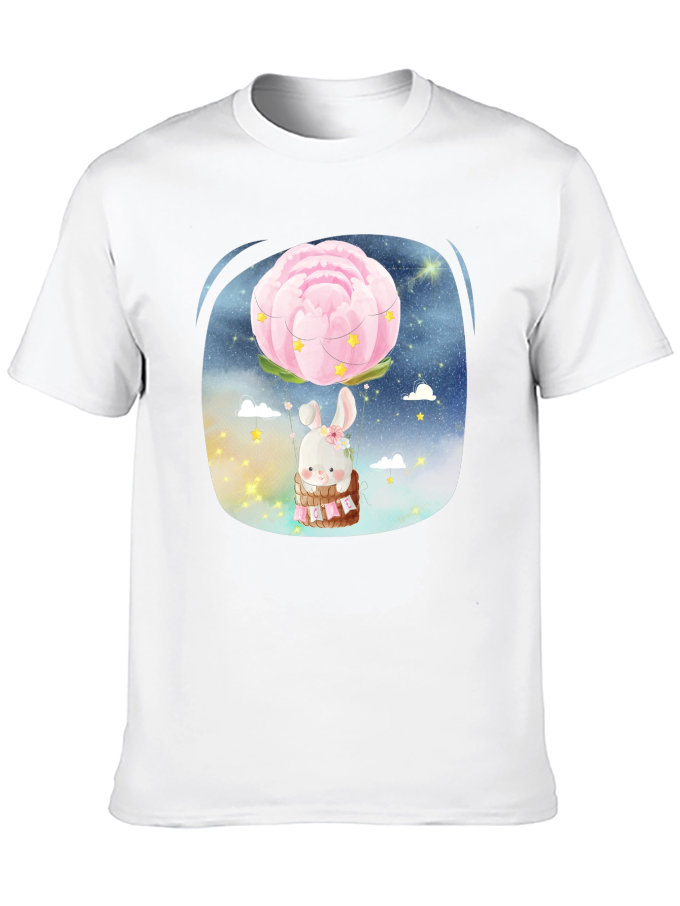 Cute Bunny Flower Balloon T-Shirt