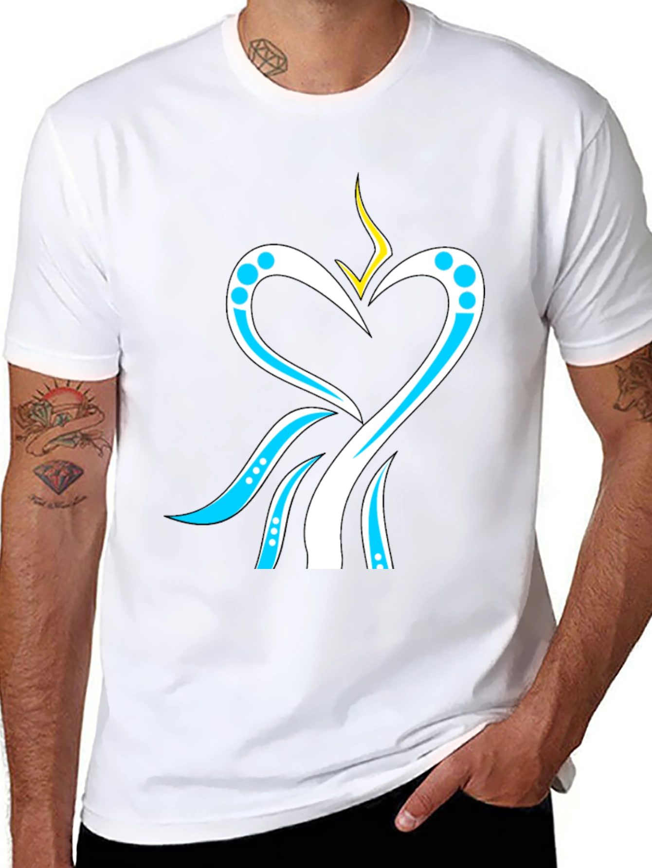 Heart & Stream T-Shirt - Modern Graphic Tee