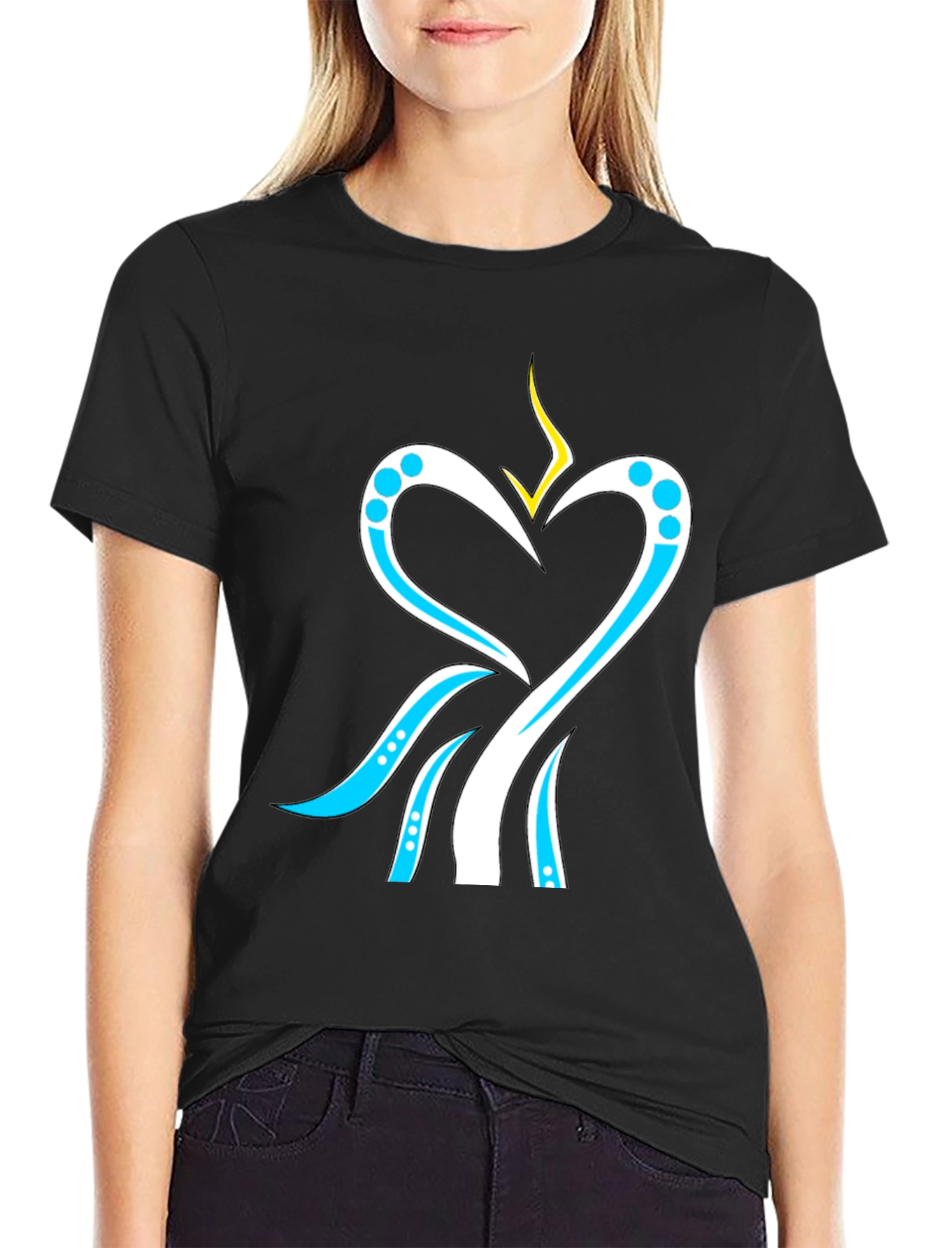Heart & Stream T-Shirt - Modern Graphic Tee
