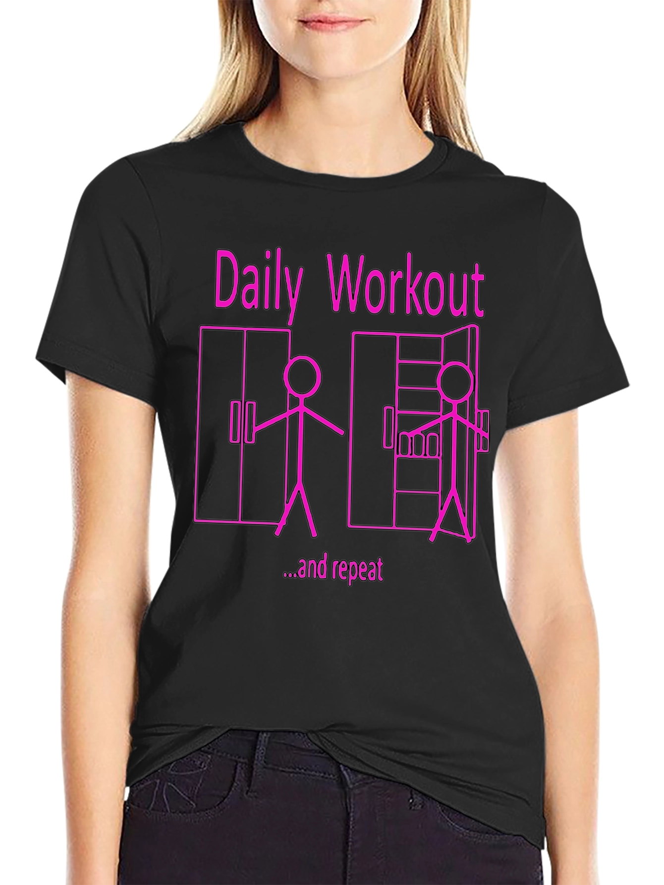 Daily Workout & Repeat Funny Graphic Tee