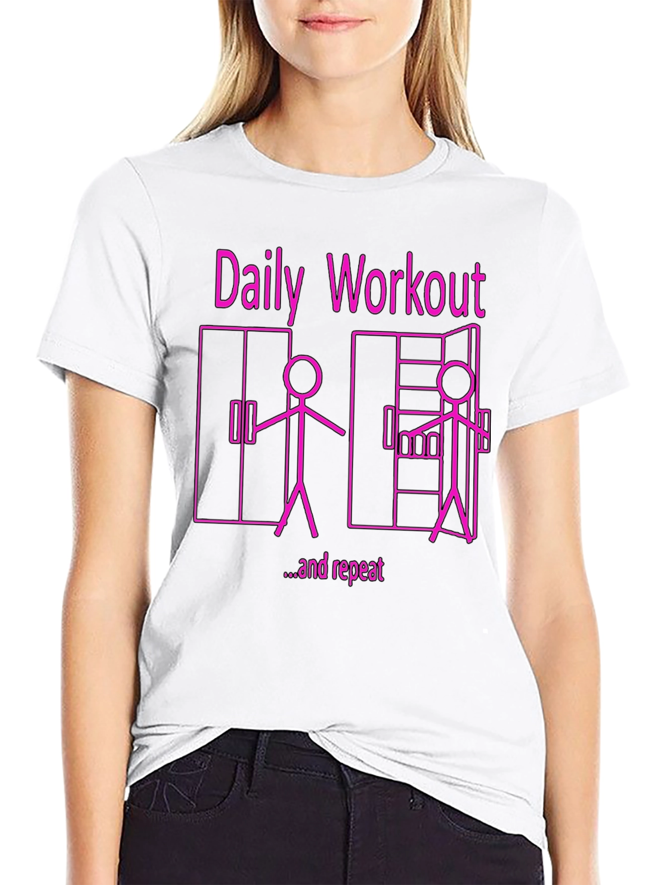 Daily Workout & Repeat Funny Graphic Tee