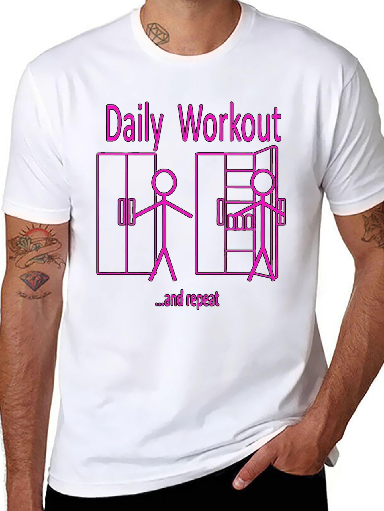 Daily Workout & Repeat Funny Graphic Tee