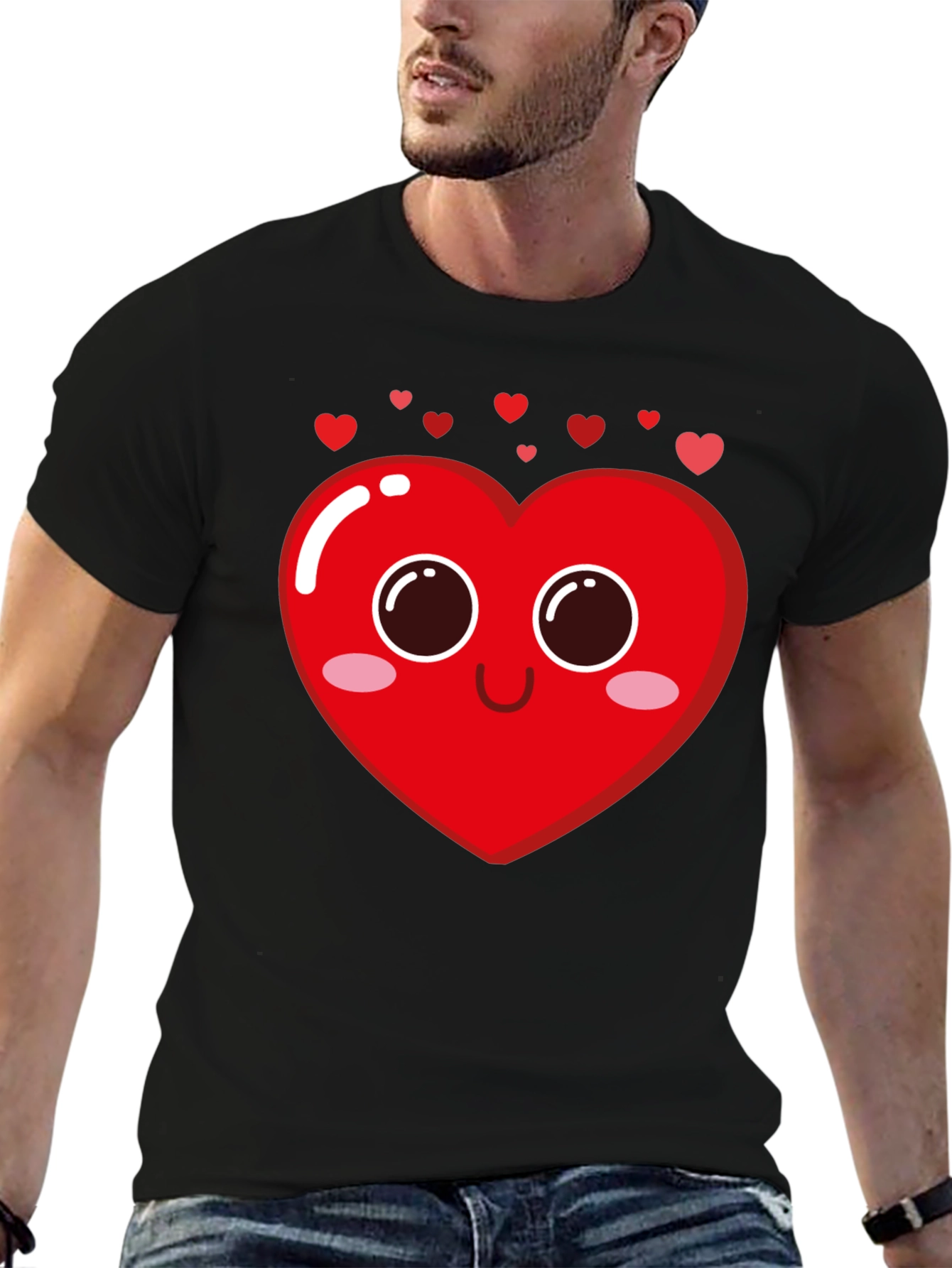 Cute Heart Face Graphic Tee