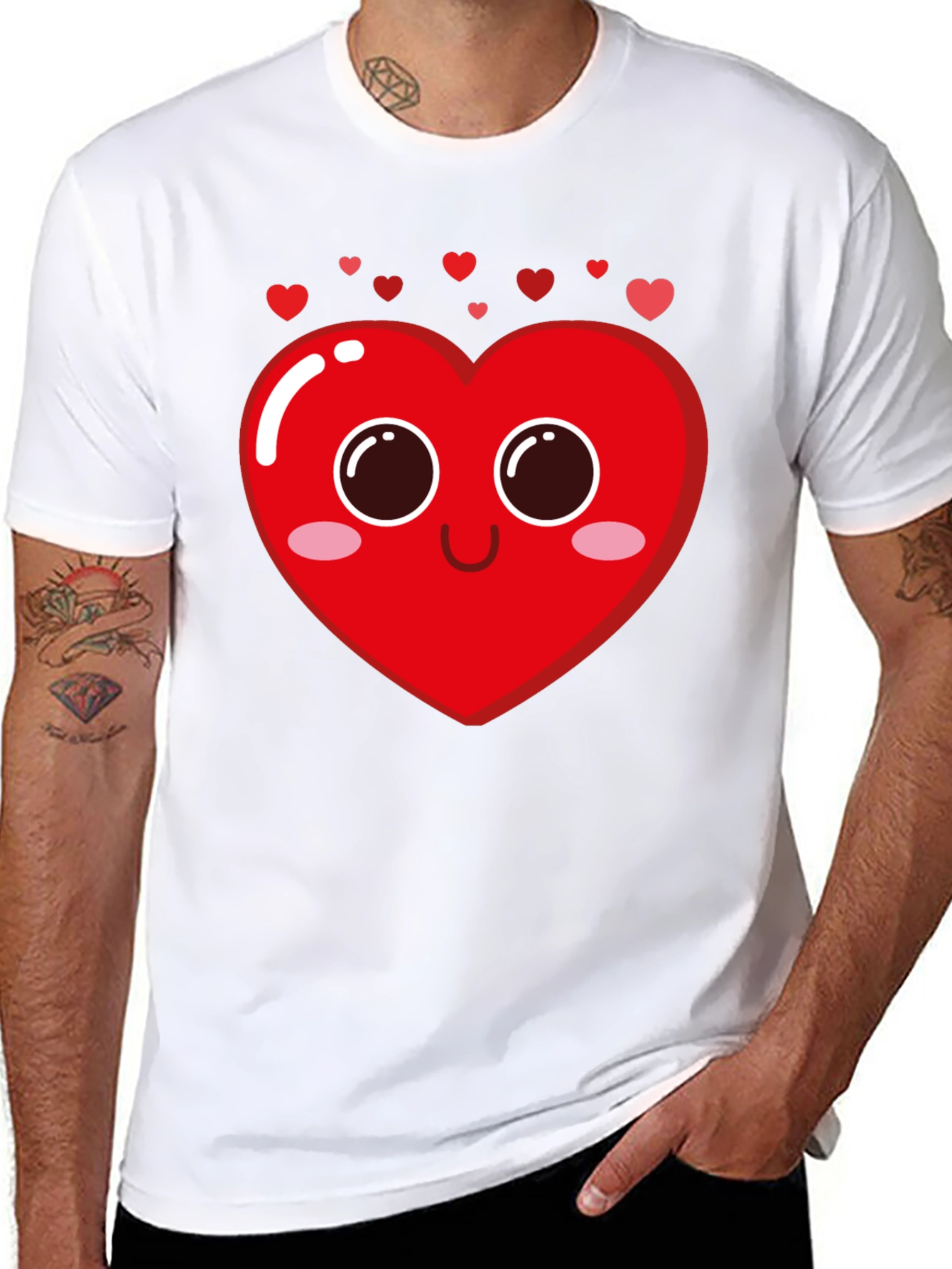 Cute Heart Face Graphic Tee