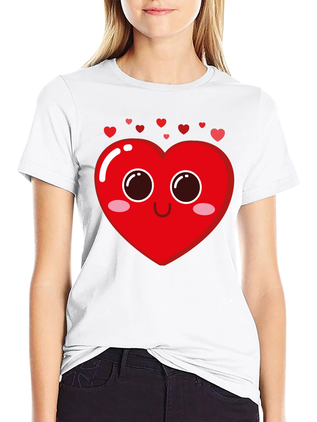Cute Heart Face Graphic Tee