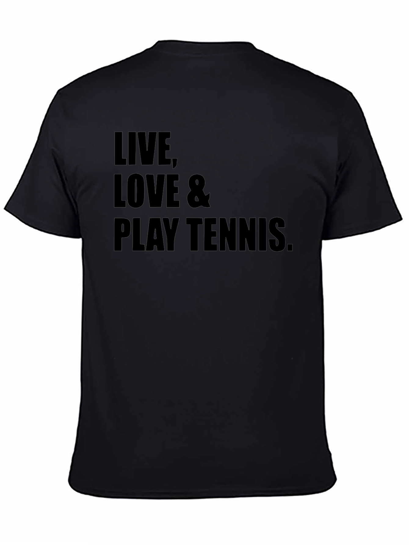 Live Love & Play Tennis Graphic Tee - Black