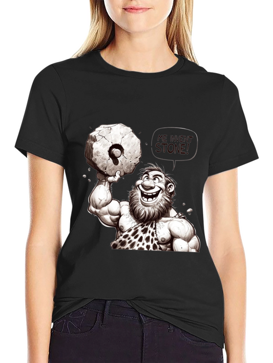 Funny Caveman Lifting Stone T-Shirt