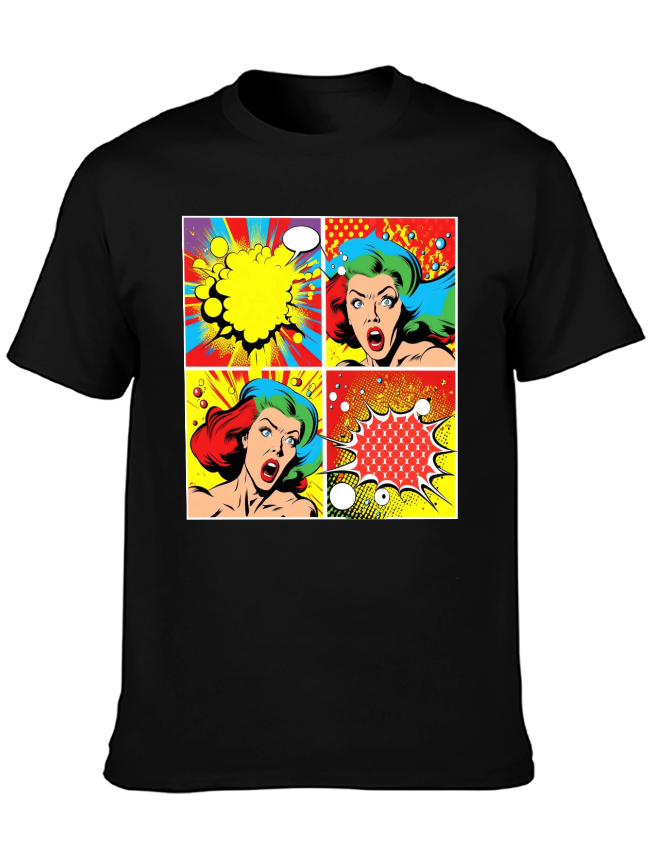 Retro Comic Book Pop Art Graphic T-Shirt