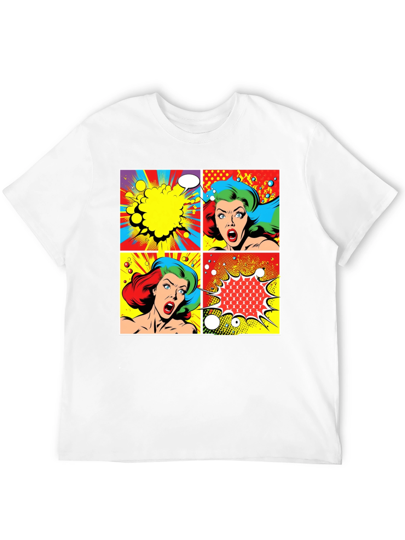 Retro Comic Book Pop Art Graphic T-Shirt