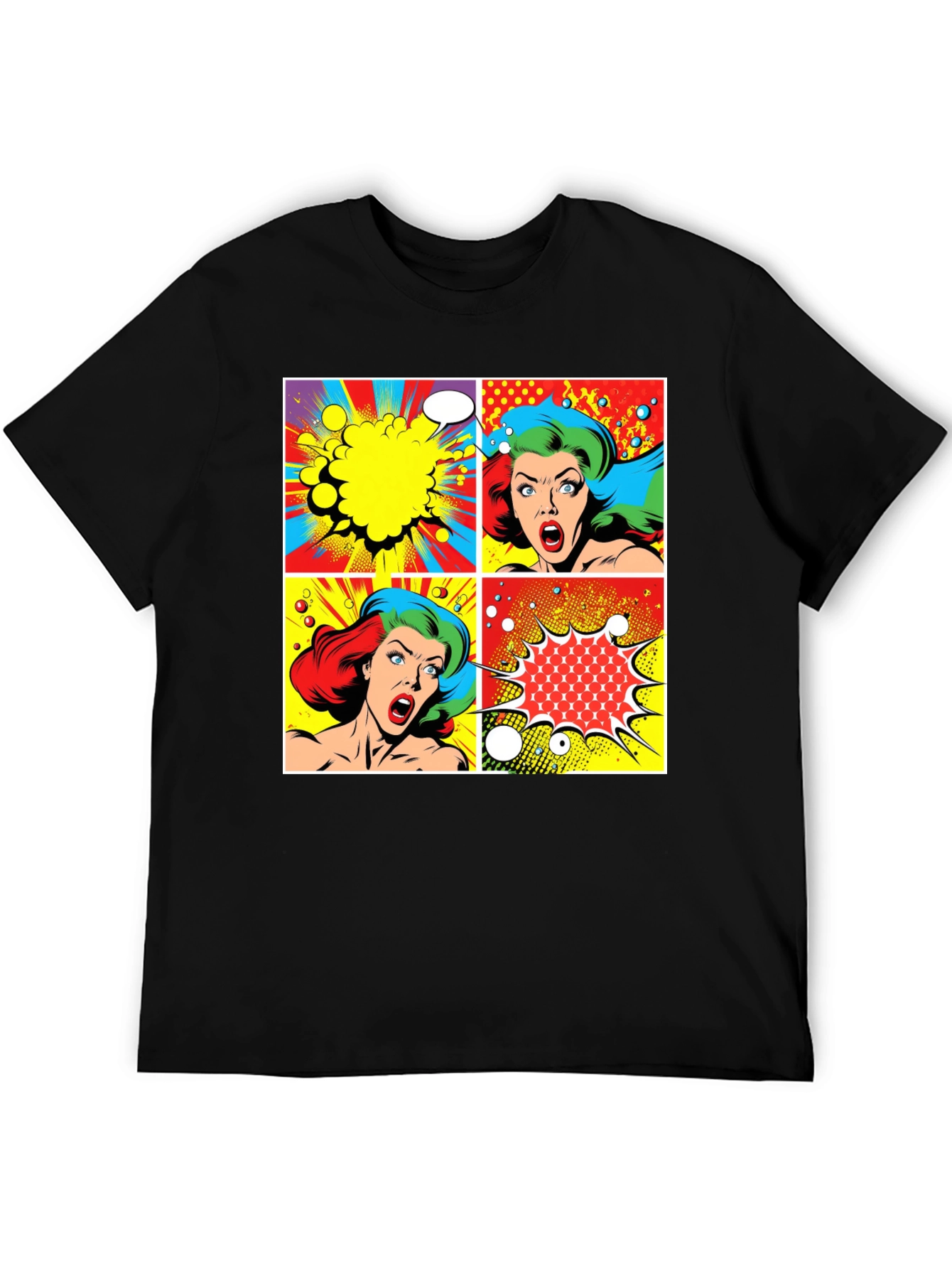 Retro Comic Book Pop Art Graphic T-Shirt