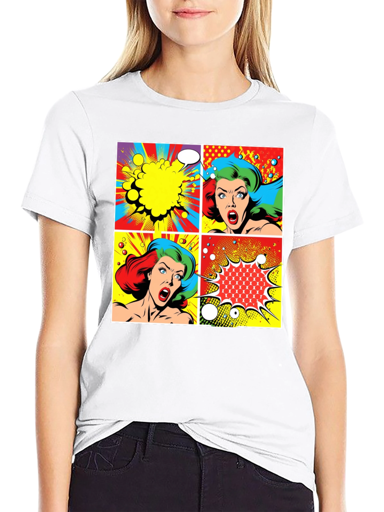 Retro Comic Book Pop Art Graphic T-Shirt
