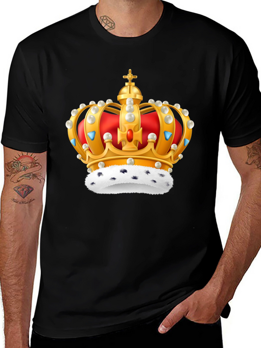 Crown Graphic Black T-Shirt - Regal Design