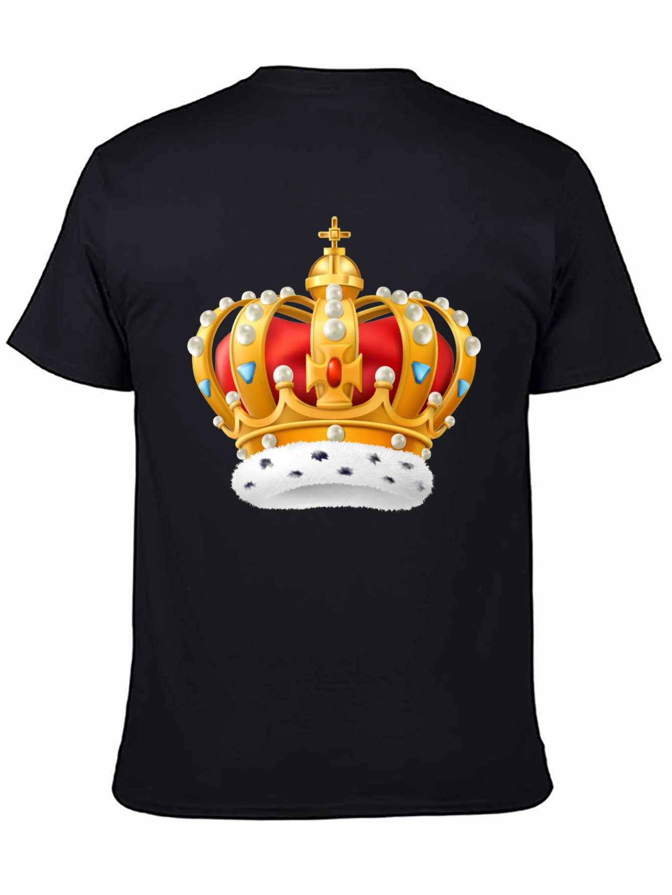 Crown Graphic Black T-Shirt - Regal Design