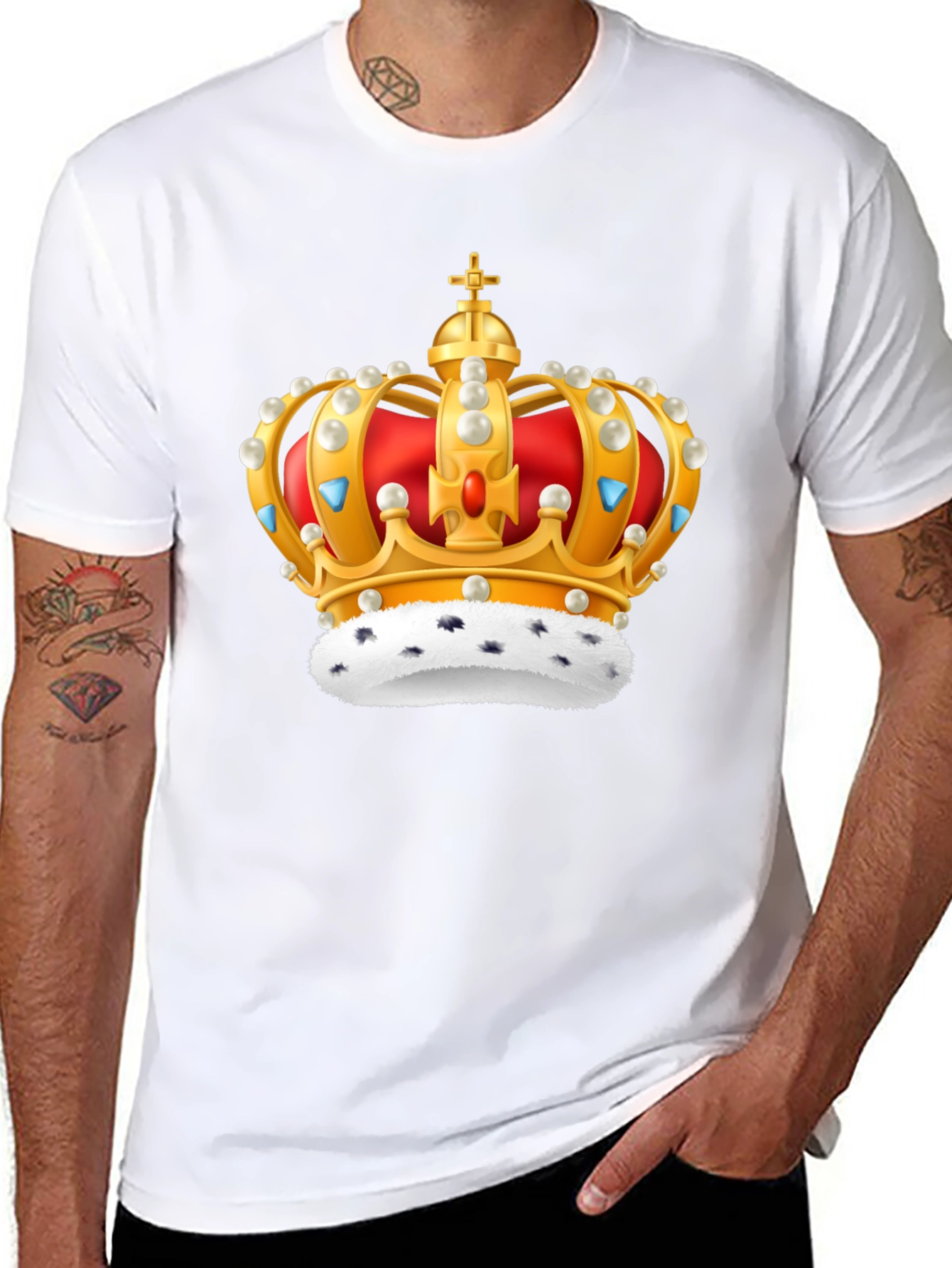 Crown Graphic Black T-Shirt - Regal Design