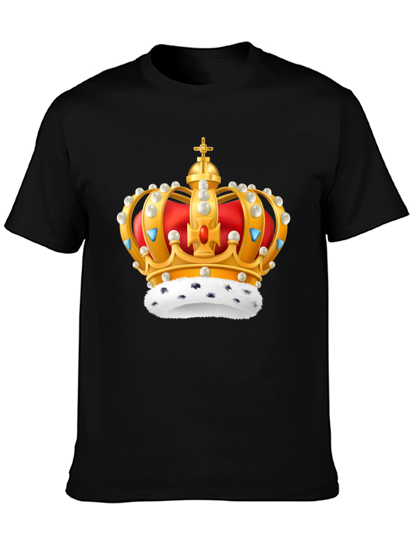 Crown Graphic Black T-Shirt - Regal Design