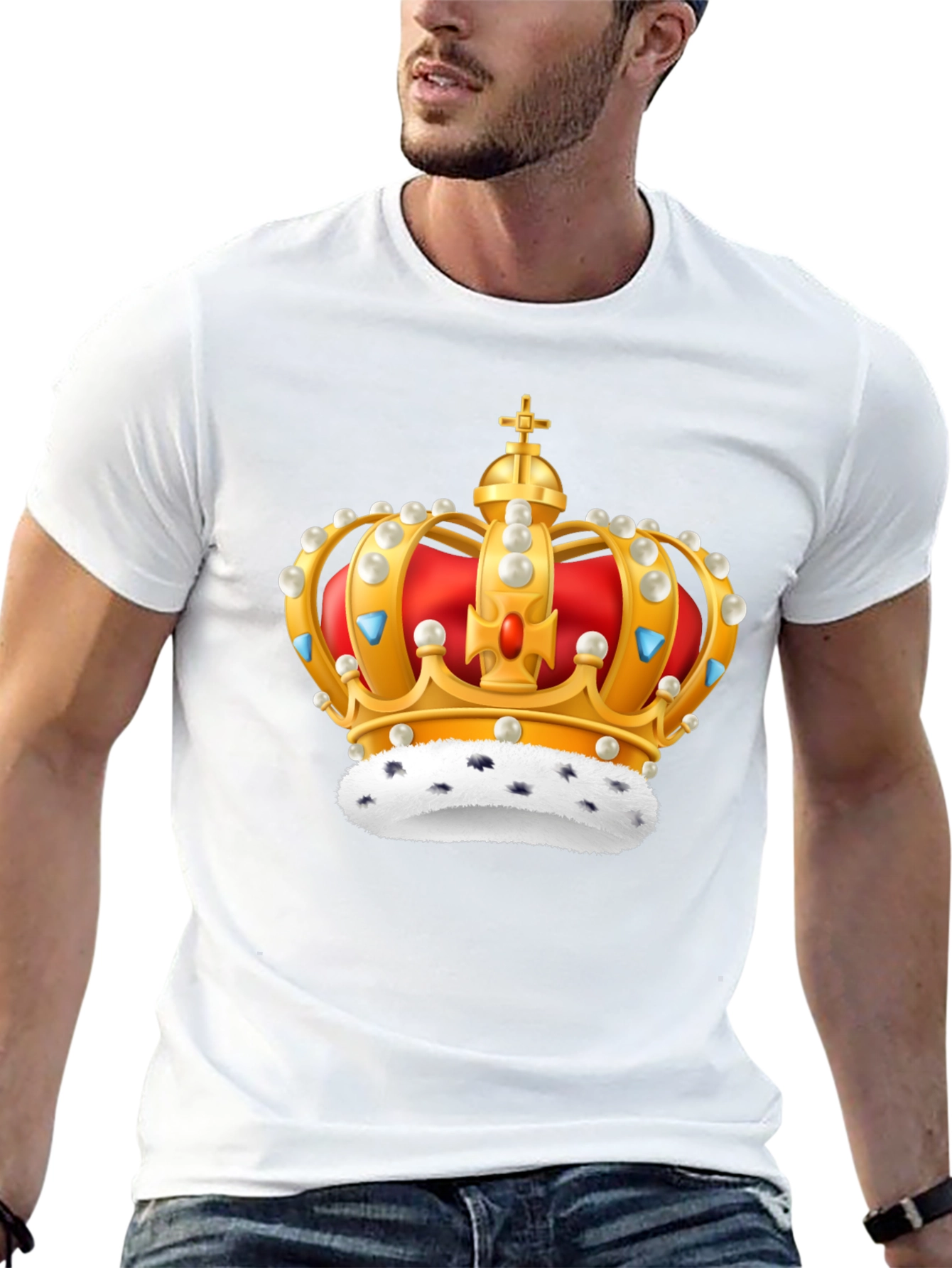 Crown Graphic Black T-Shirt - Regal Design