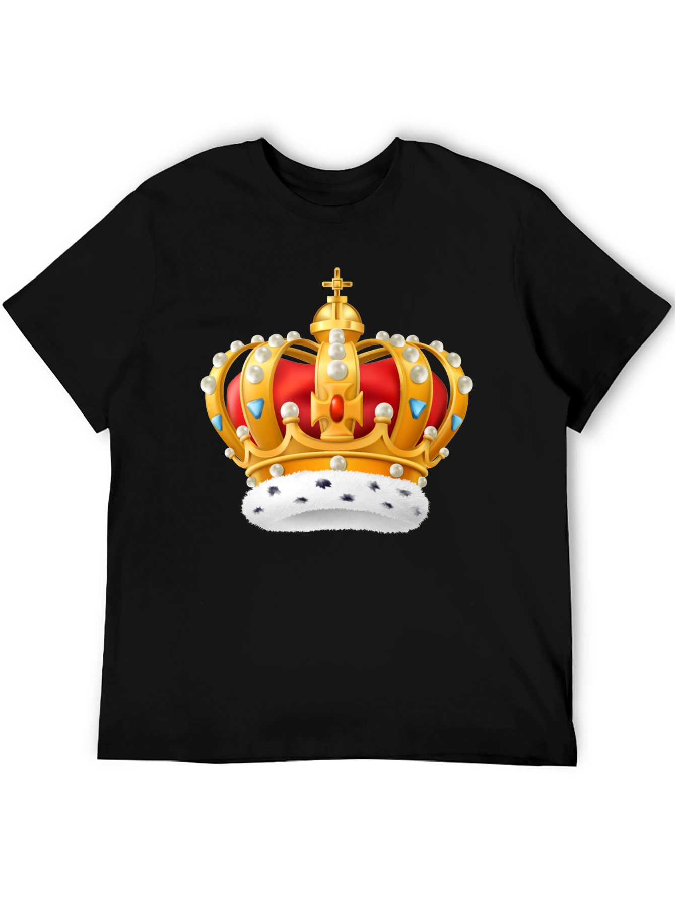 Crown Graphic Black T-Shirt - Regal Design