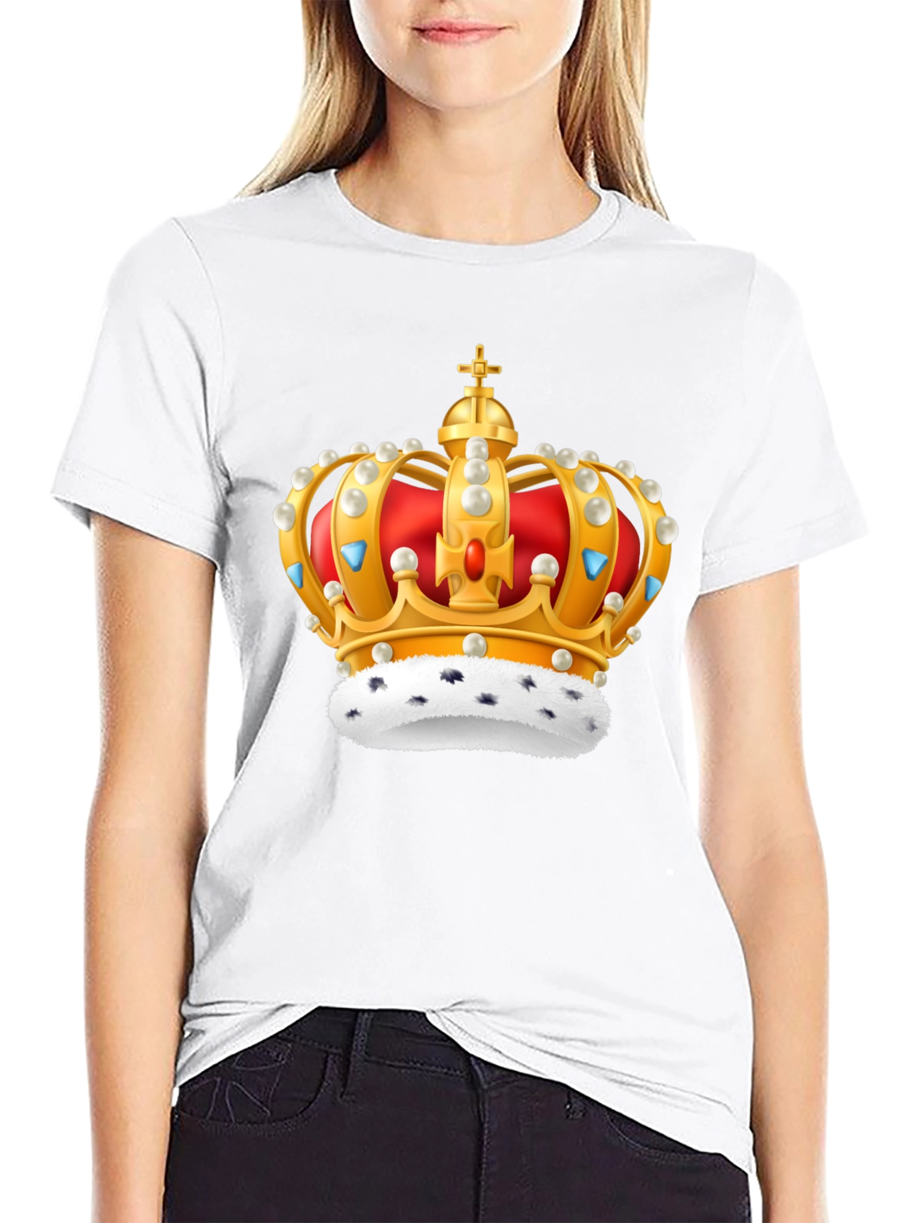 Crown Graphic Black T-Shirt - Regal Design