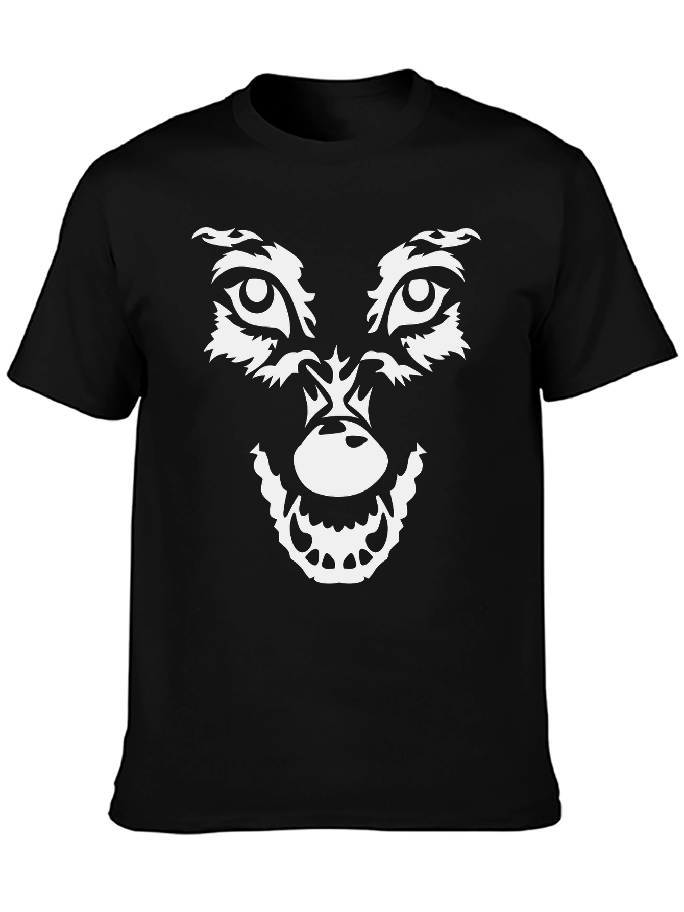 Wolf Face Graphic T-Shirt - Black
