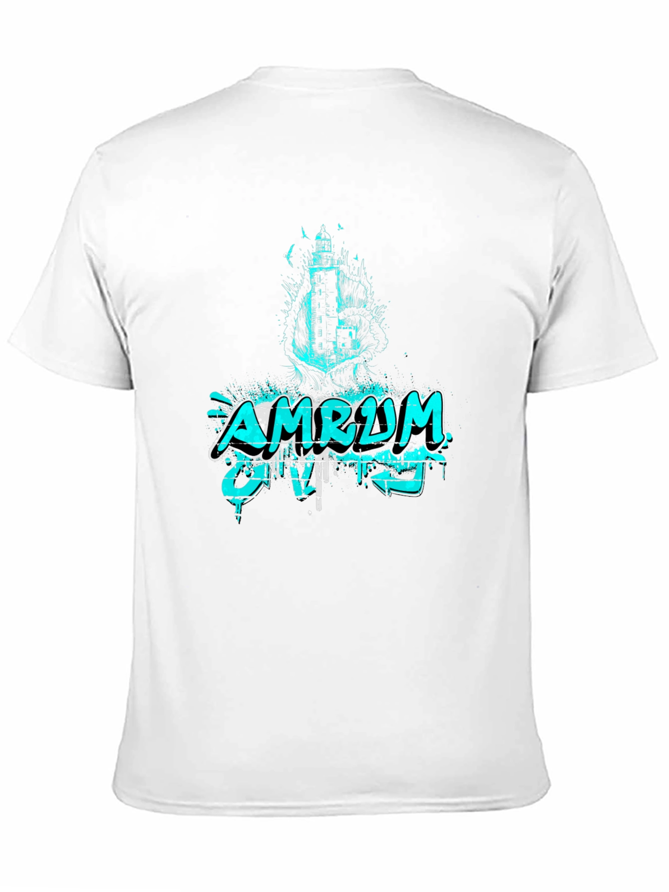 Amrum Island Lighthouse Graphic Tee - Black