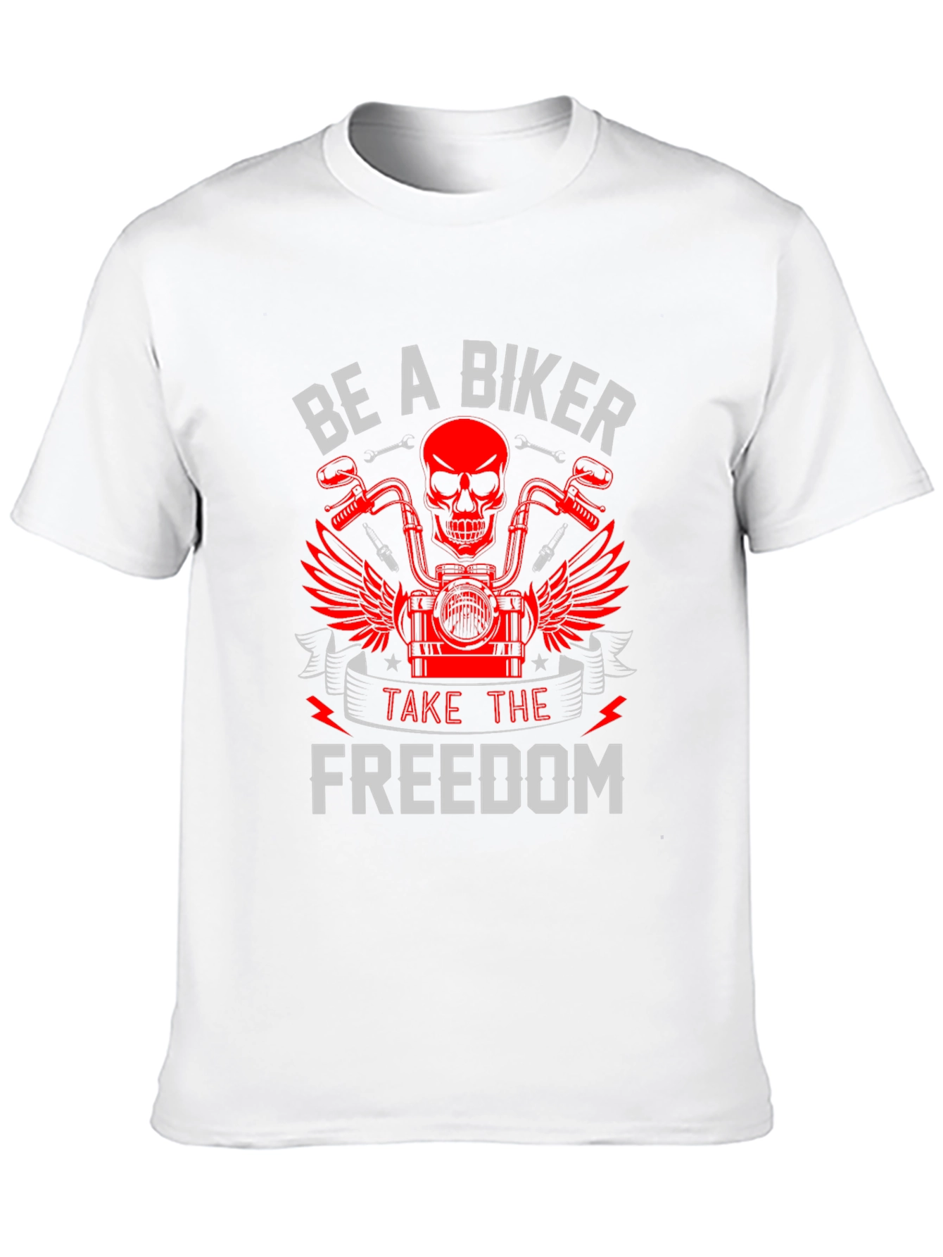 Be A Biker T-Shirt Skull & Motorcycle Graphic