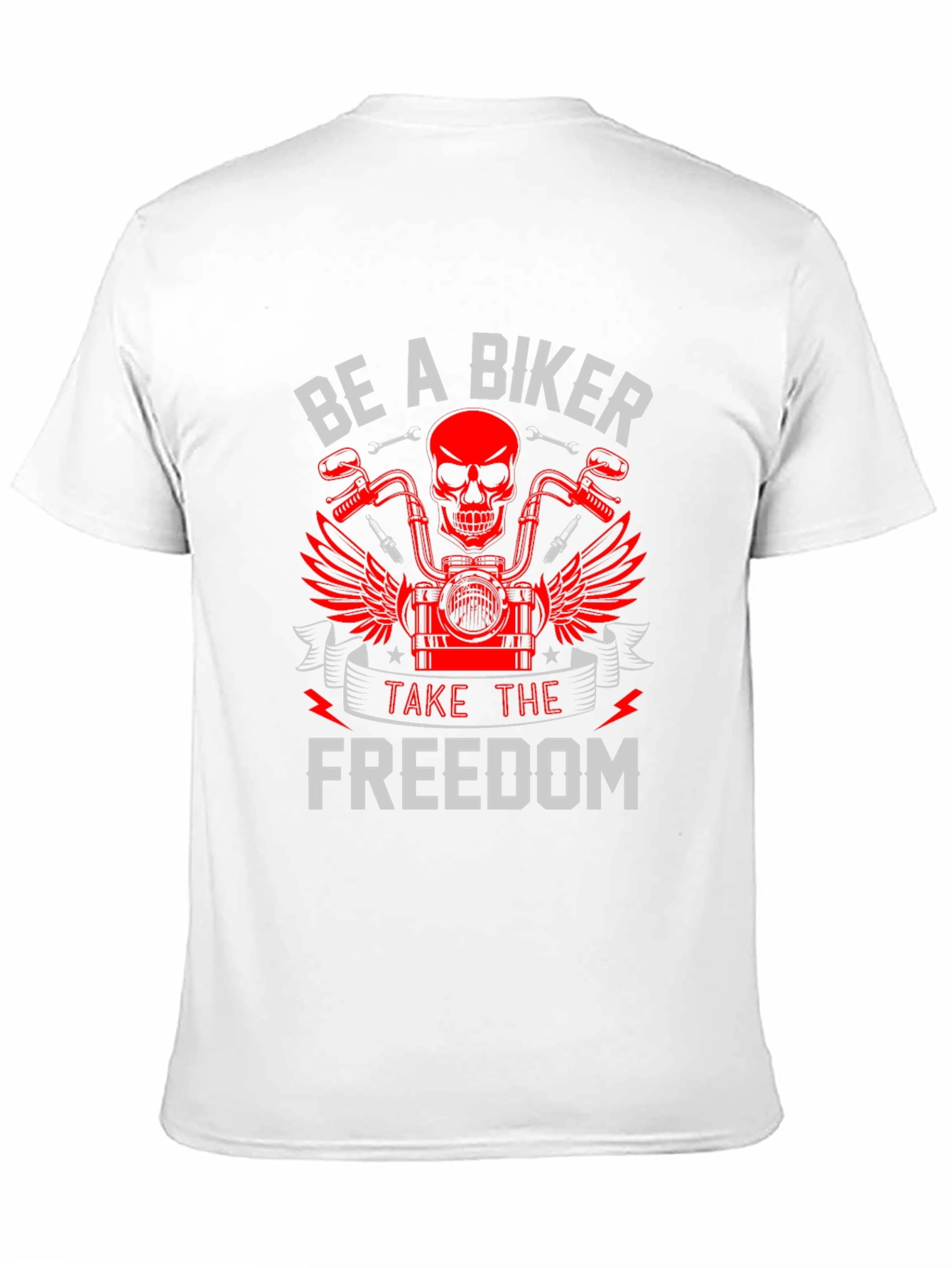 Be A Biker T-Shirt Skull & Motorcycle Graphic