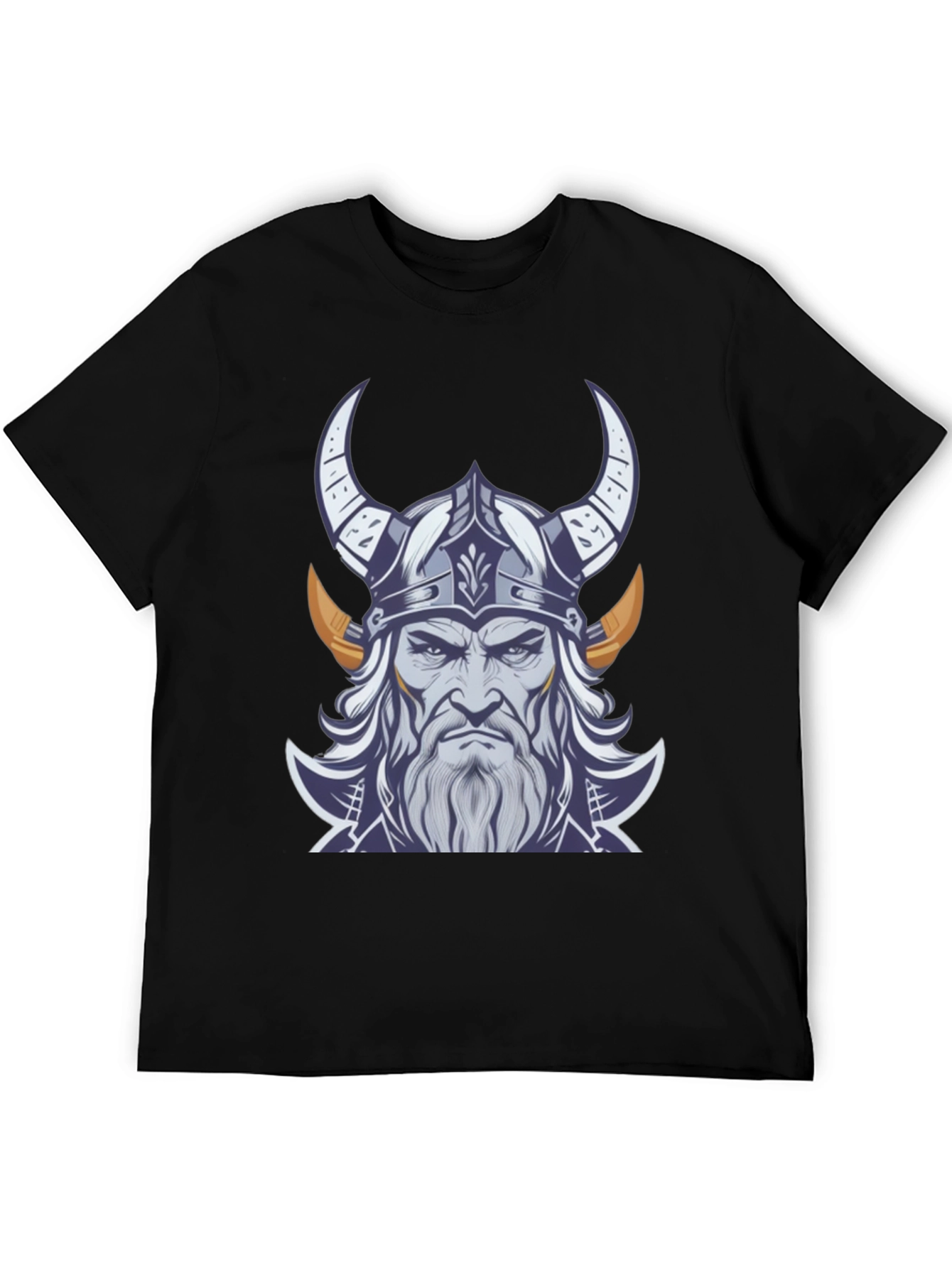 Viking Warrior Graphic Tee - Black Cotton T-Shirt