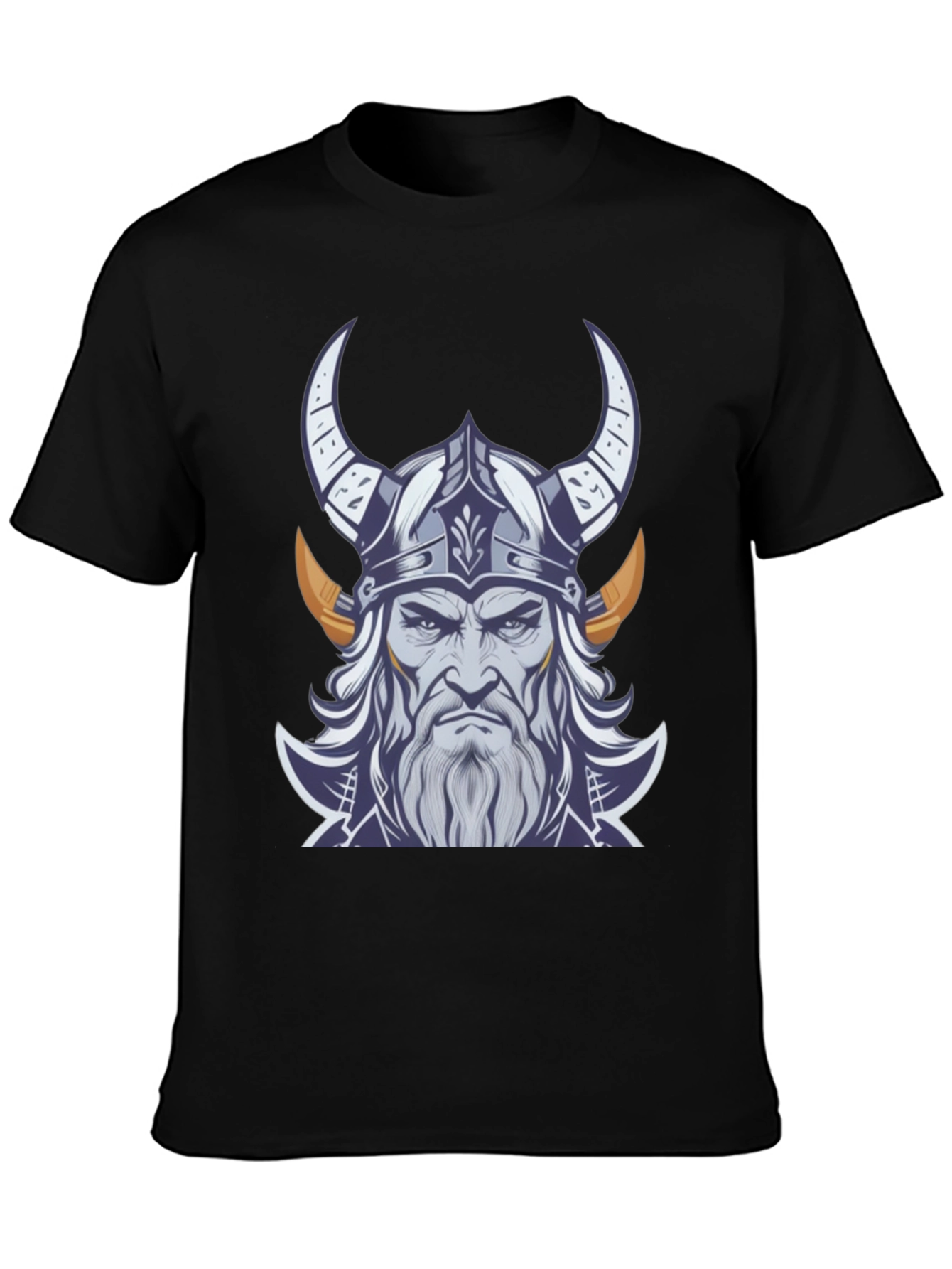 Viking Warrior Graphic Tee - Black Cotton T-Shirt