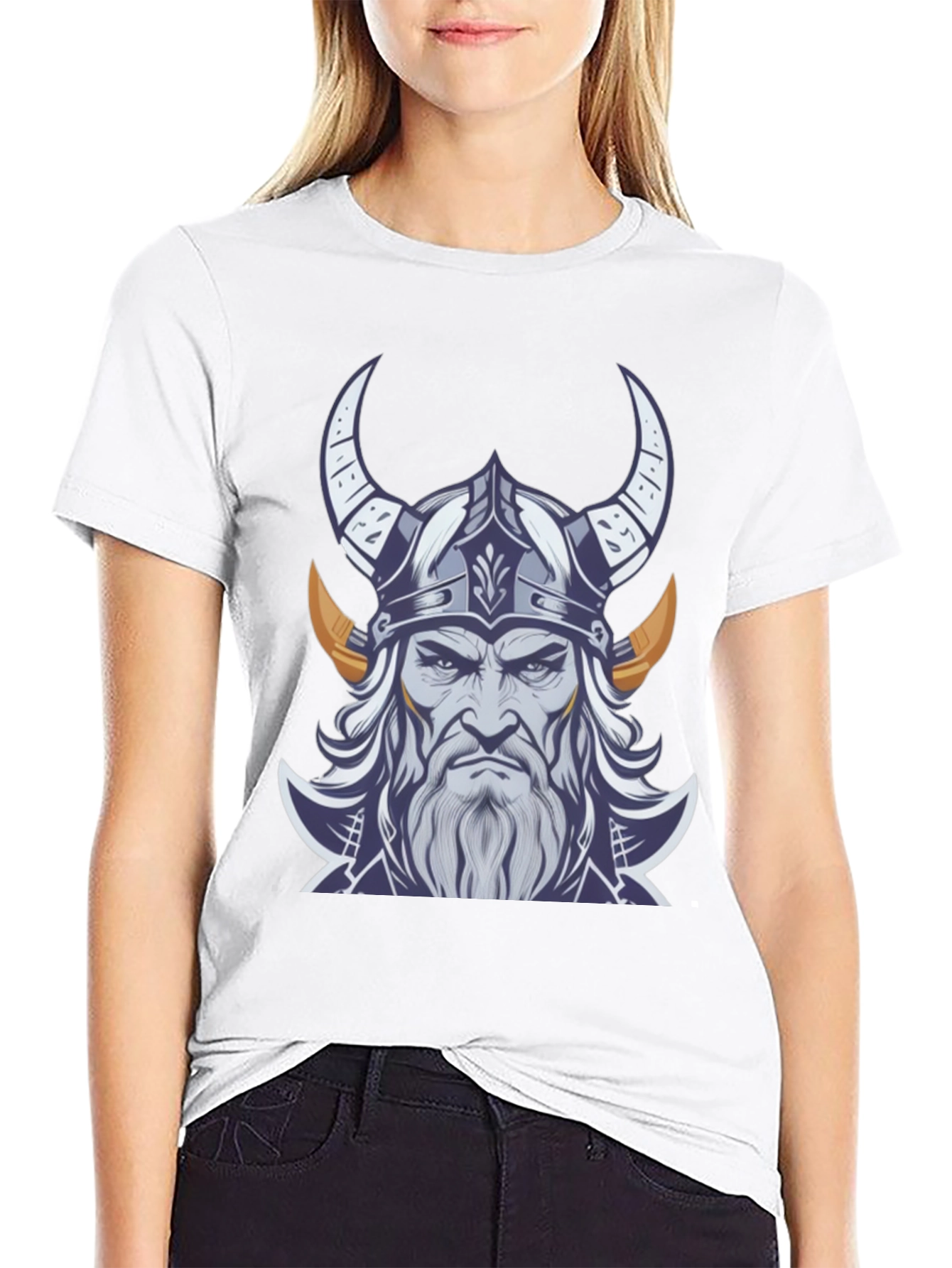 Viking Warrior Graphic Tee - Black Cotton T-Shirt