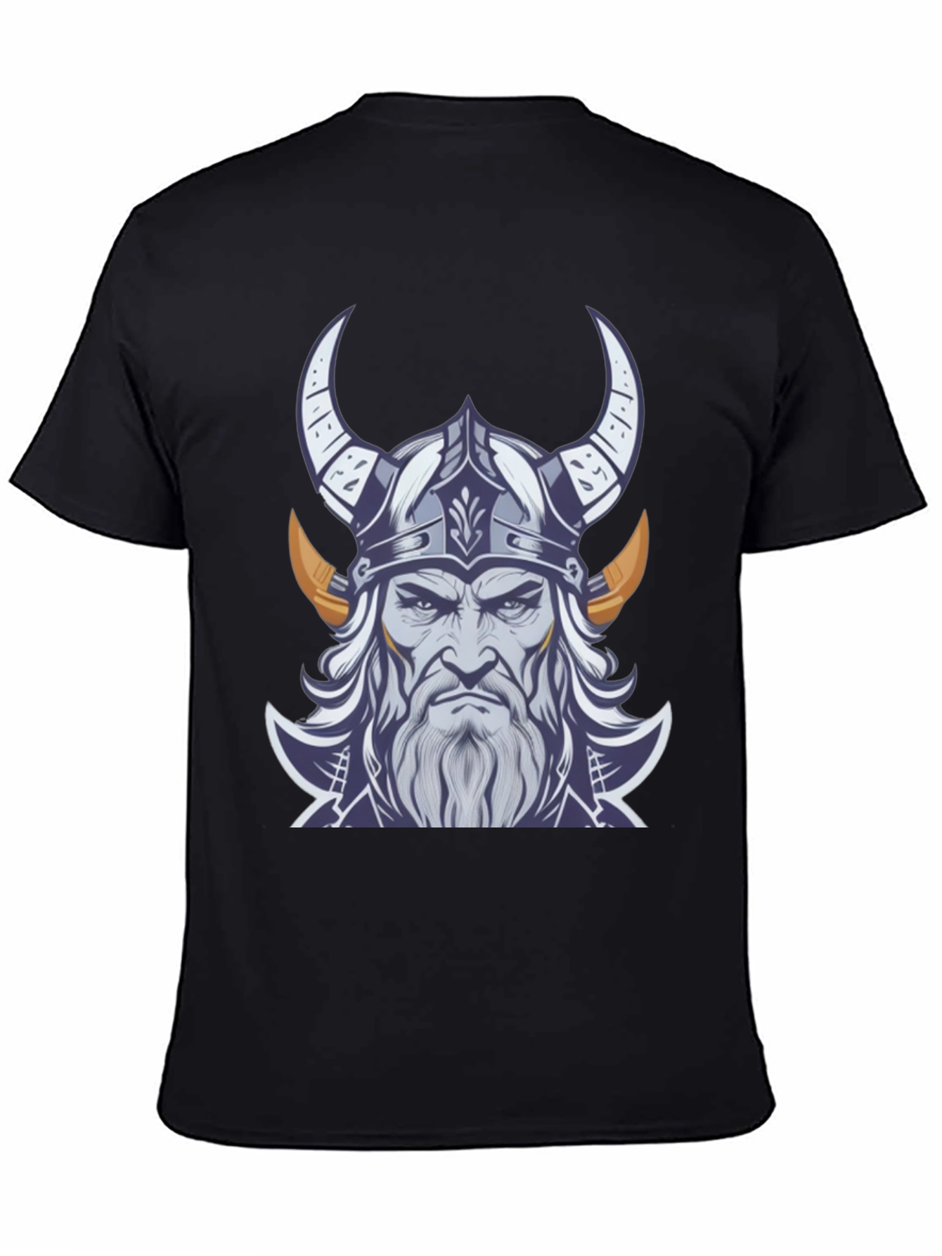 Viking Warrior Graphic Tee - Black Cotton T-Shirt