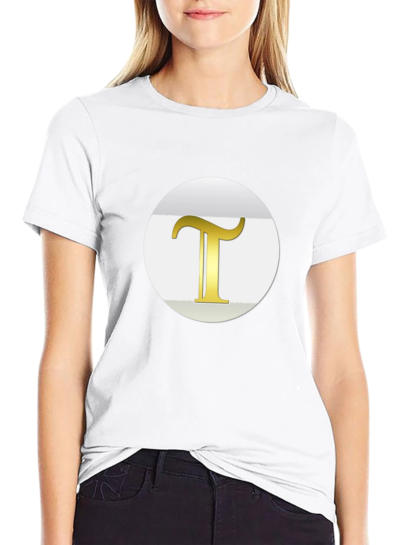 Golden T Initial Black T-Shirt