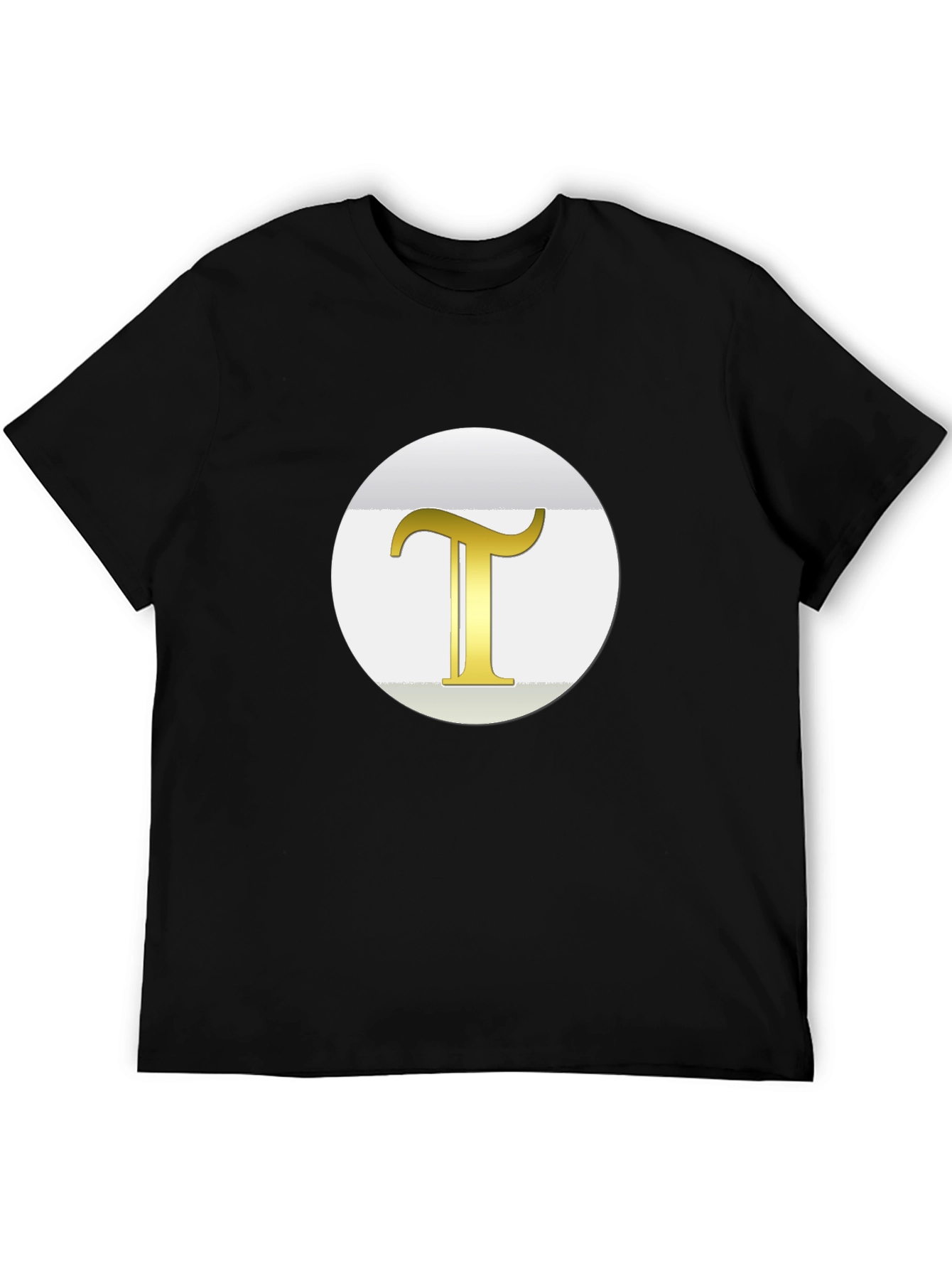 Golden T Initial Black T-Shirt