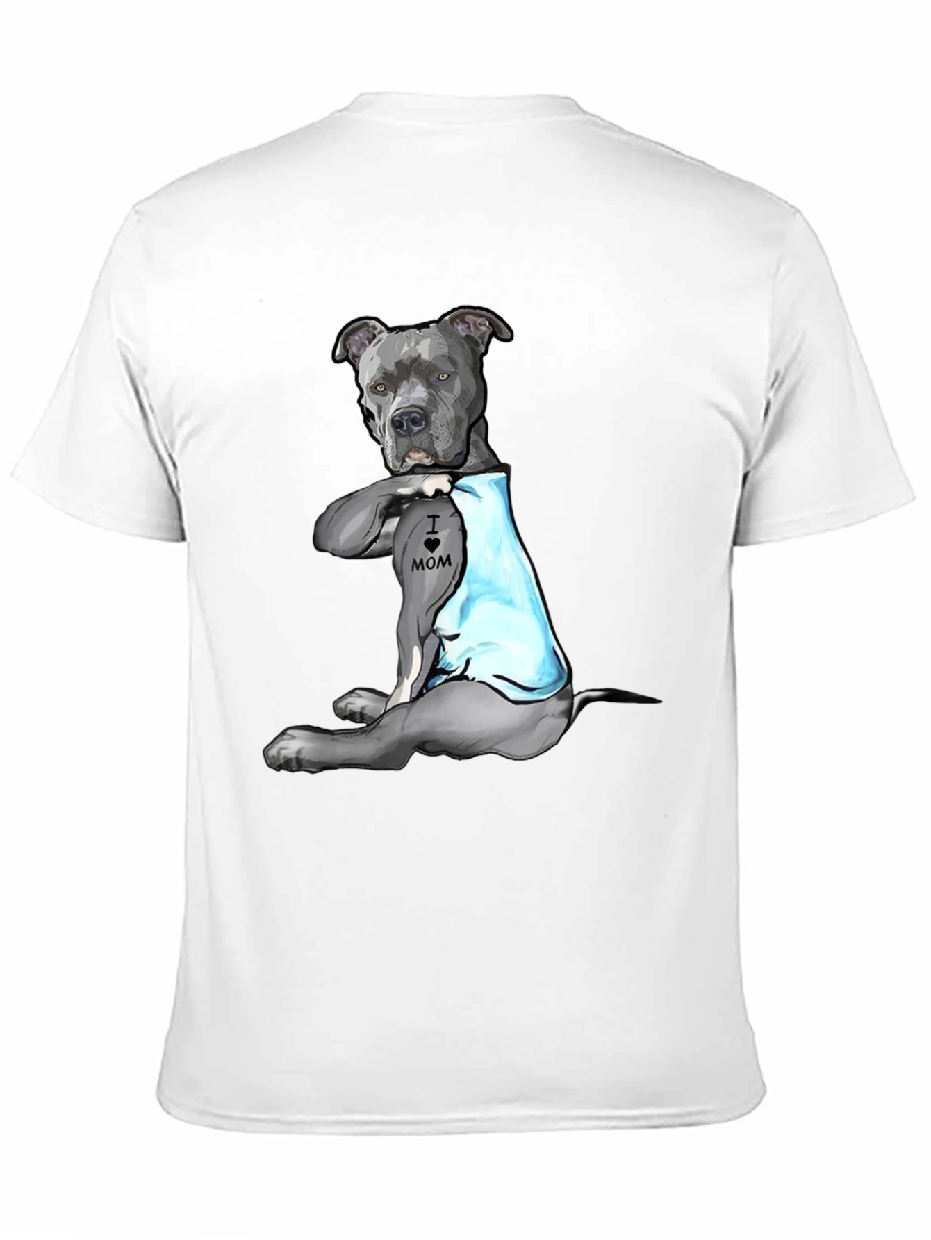 Pitbull Tattoo I Love Mom T-Shirt