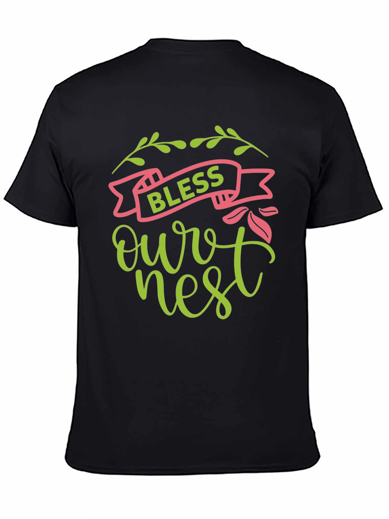 Bless Our Nest Graphic Tee - Black