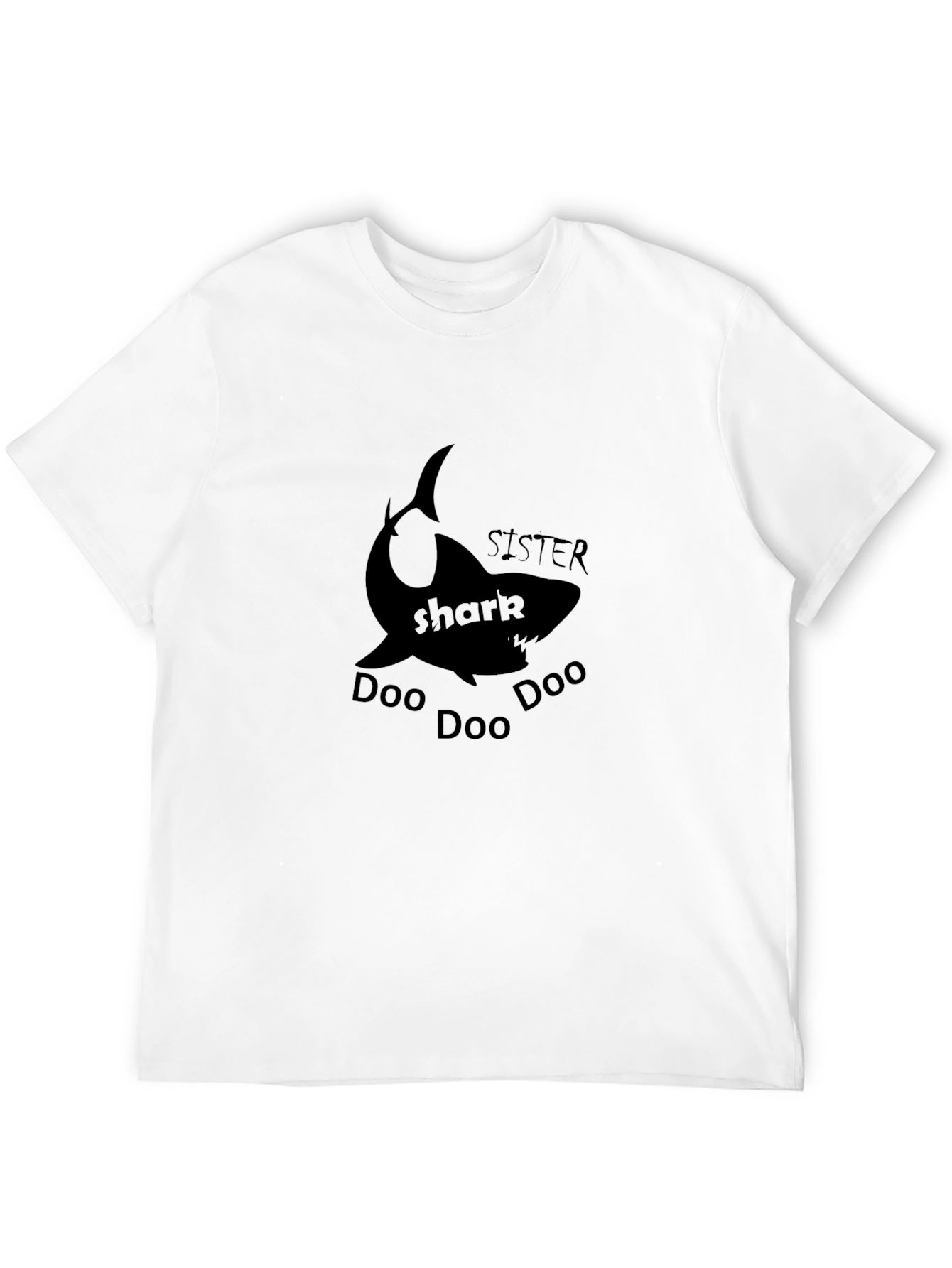Sister Shark Doo Doo Black Graphic T-Shirt