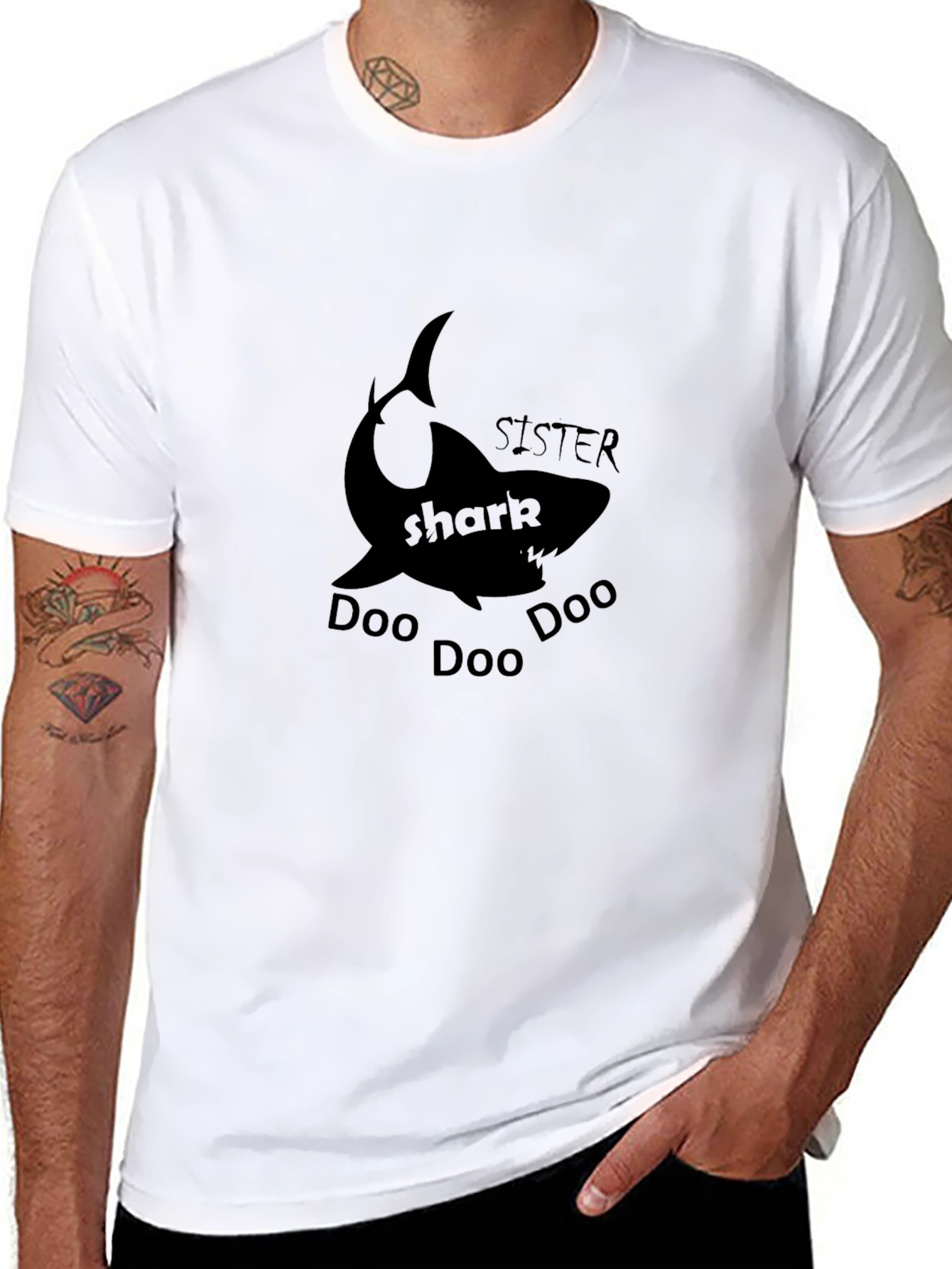 Sister Shark Doo Doo Black Graphic T-Shirt