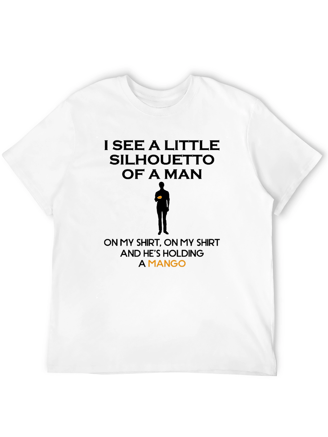Silhouette of a Mango Man Black T-Shirt