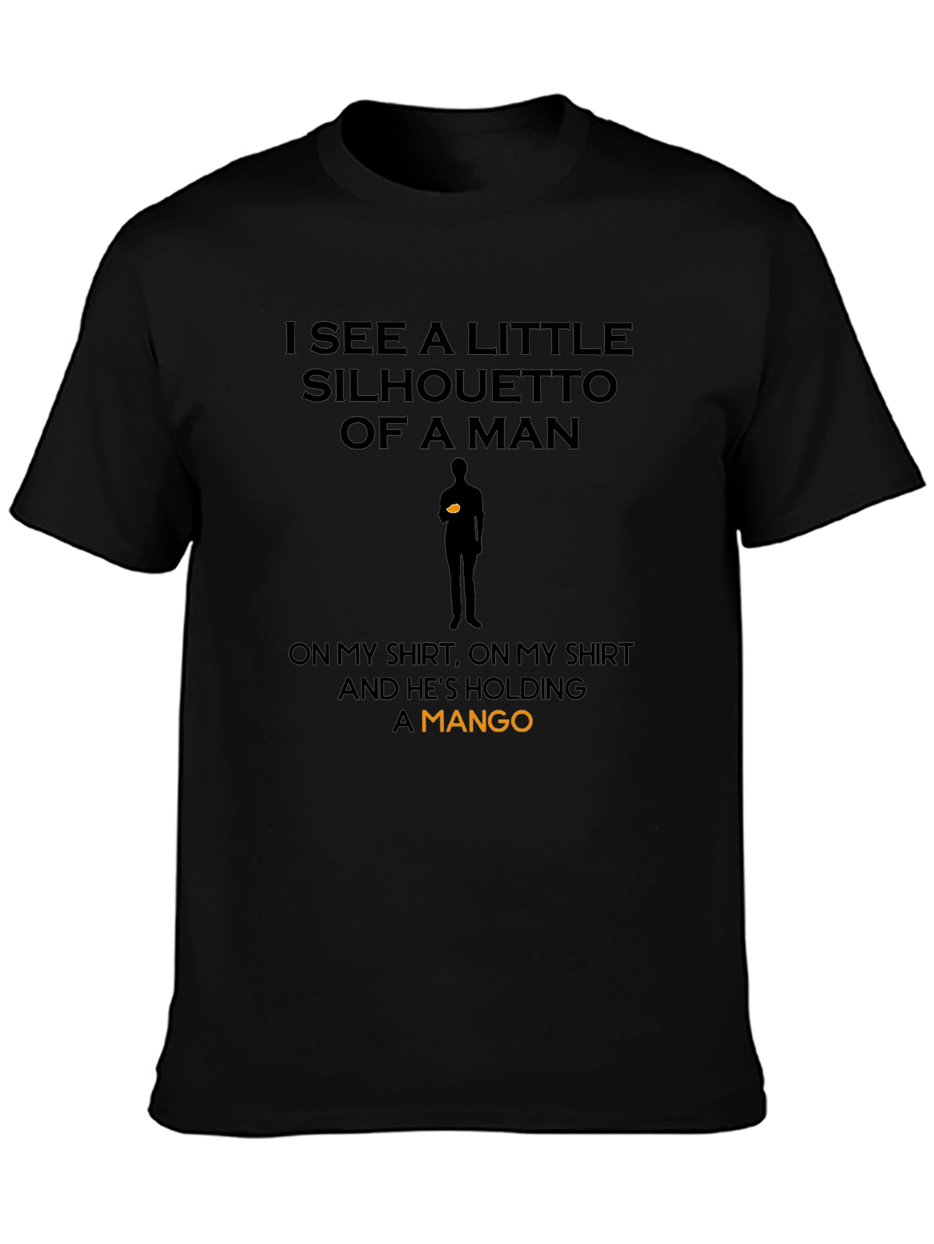 Silhouette of a Mango Man Black T-Shirt