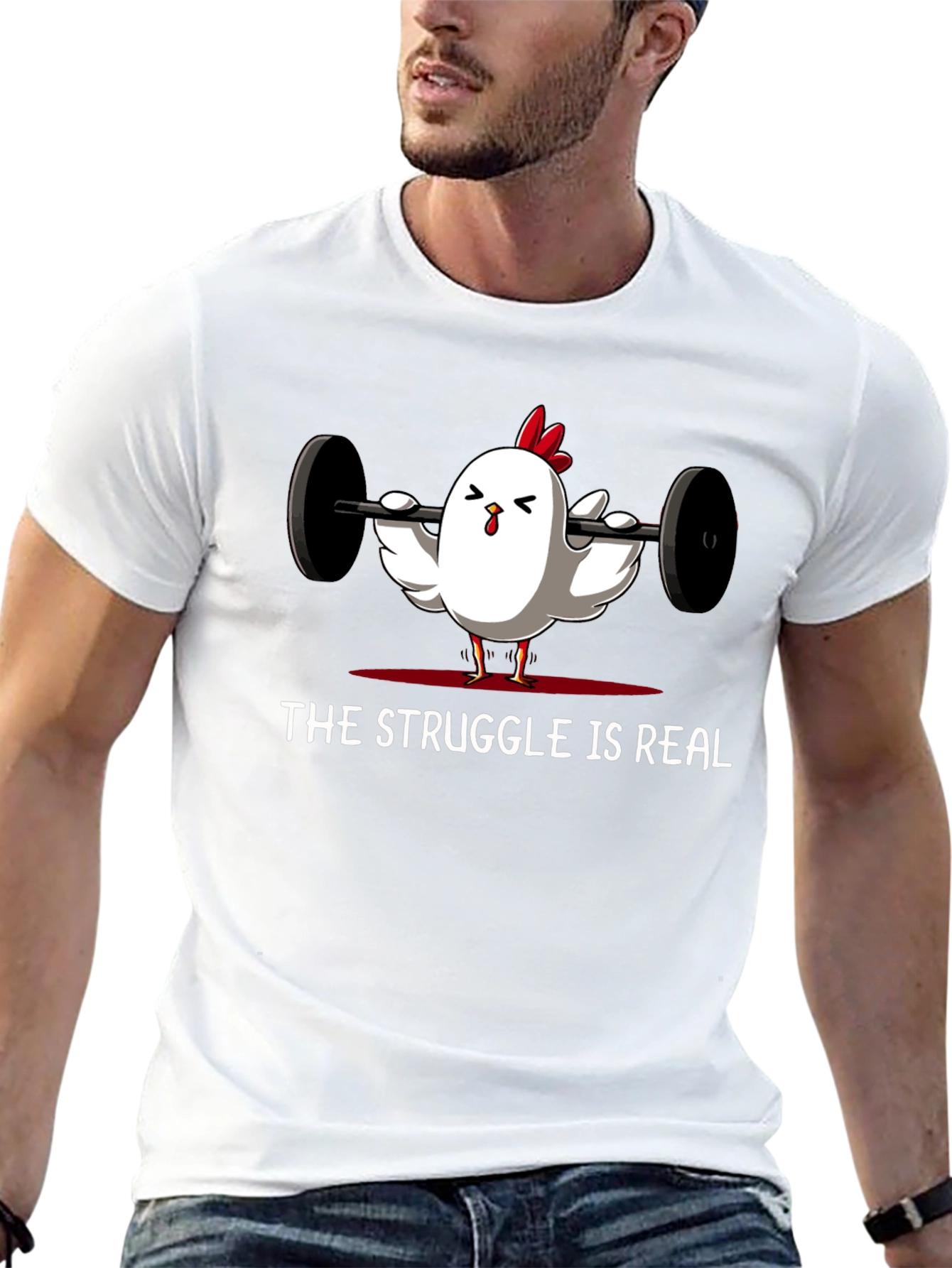 Struggle is Real Chicken Lifting T-Shirt