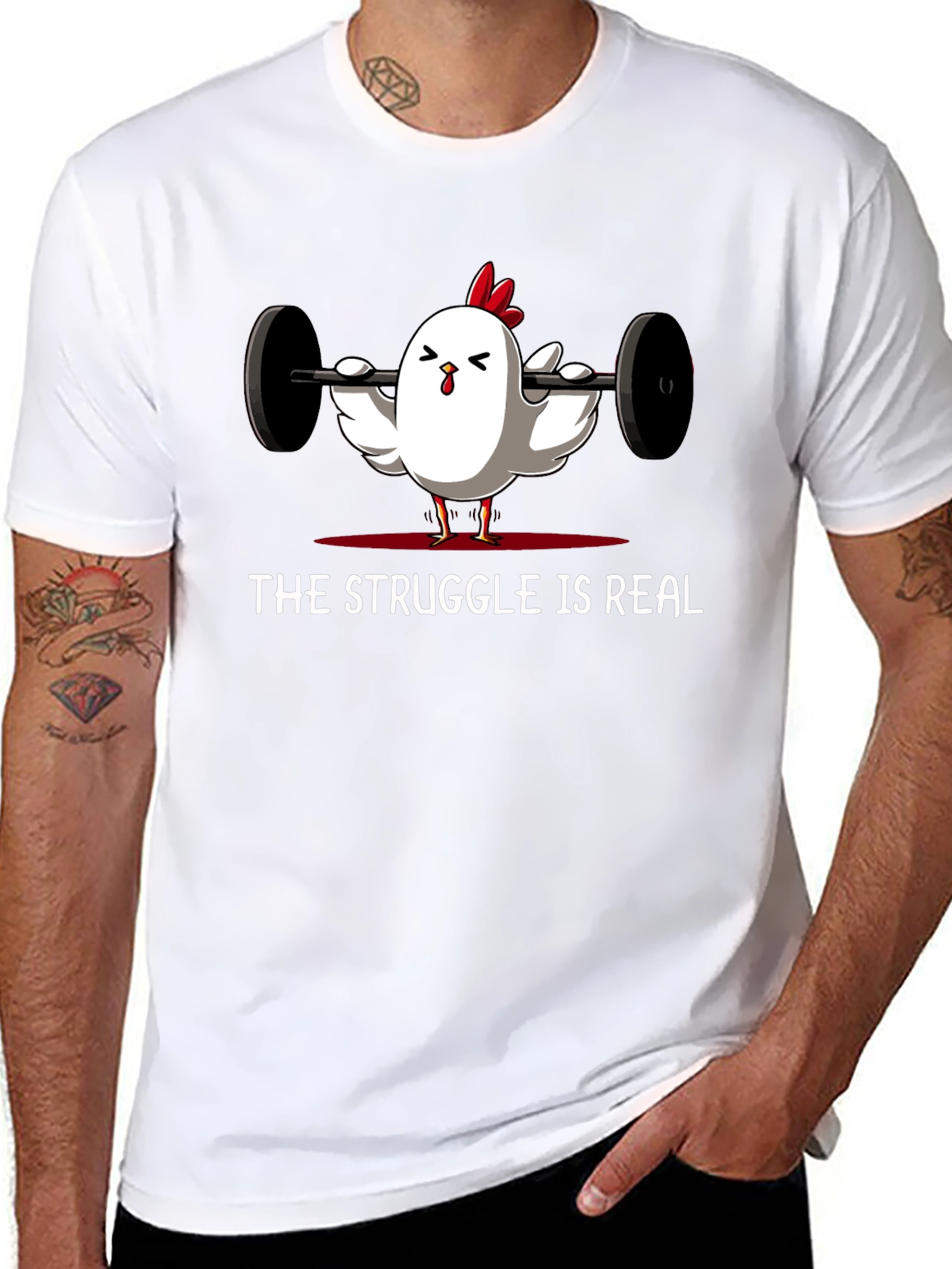 Struggle is Real Chicken Lifting T-Shirt
