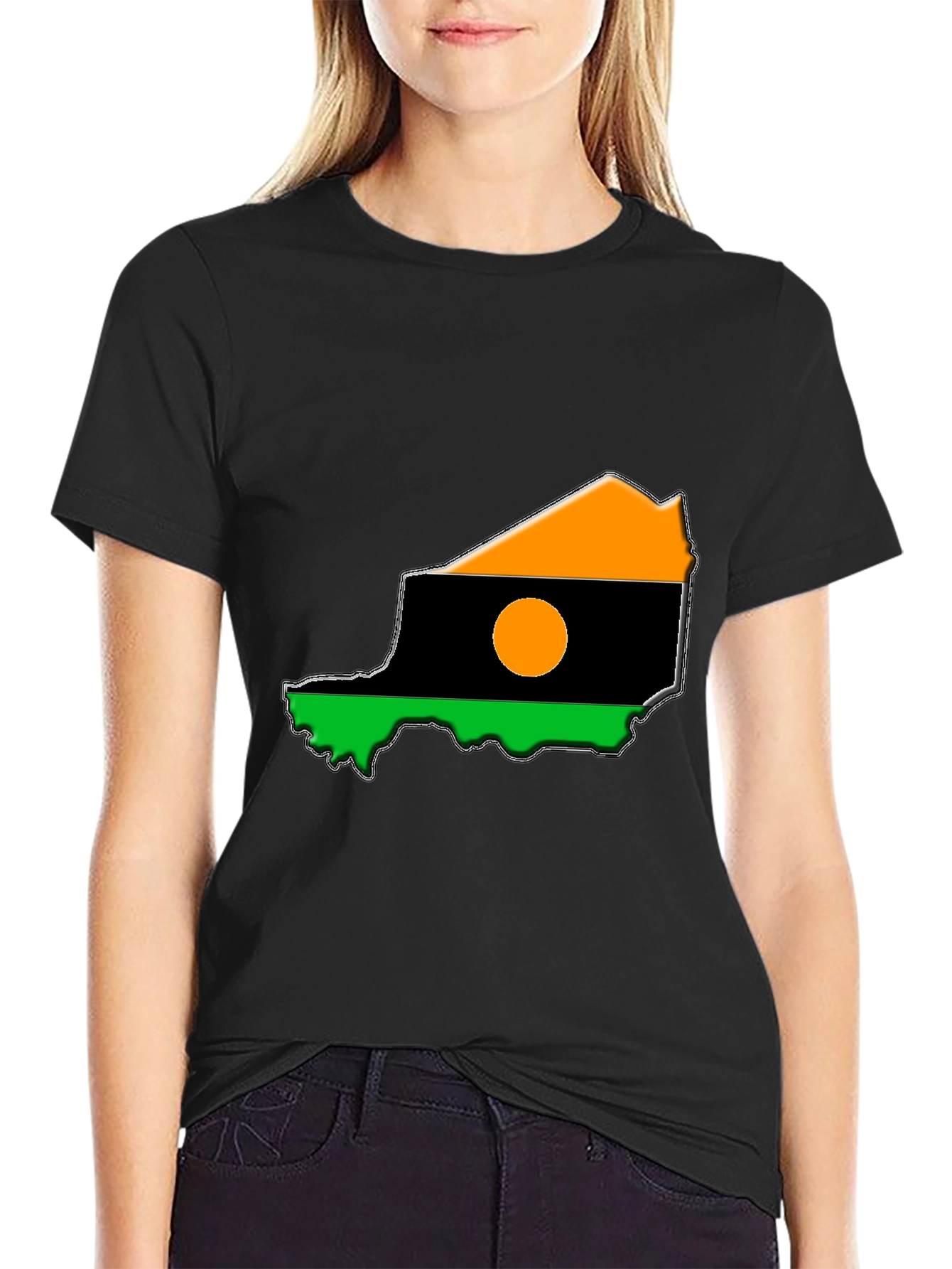 Niger Flag T-Shirt - Mens Black Tee
